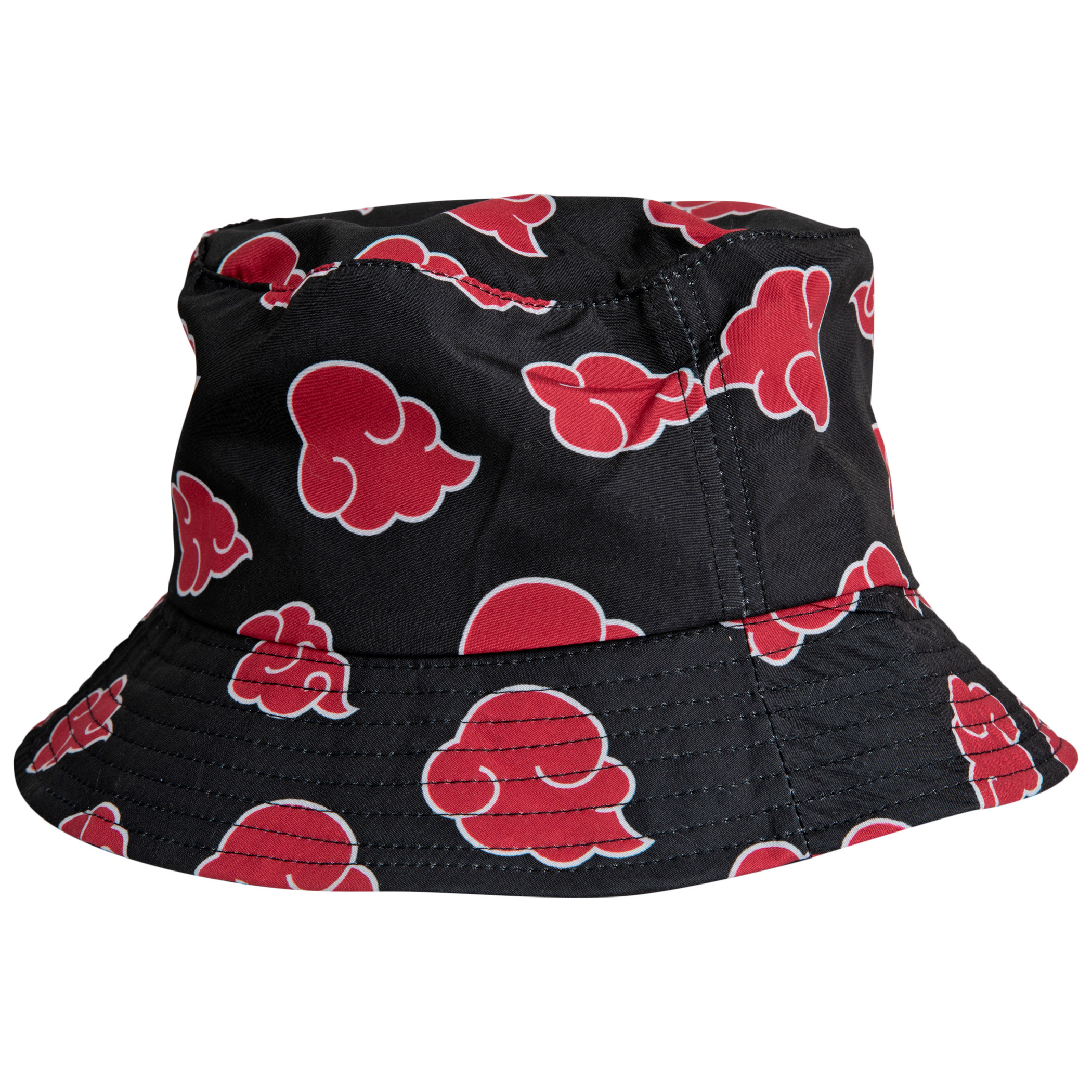 Naruto Shippuden Akatsuki Red Clouds Symbol All Over Print Bucket Hat, Black
