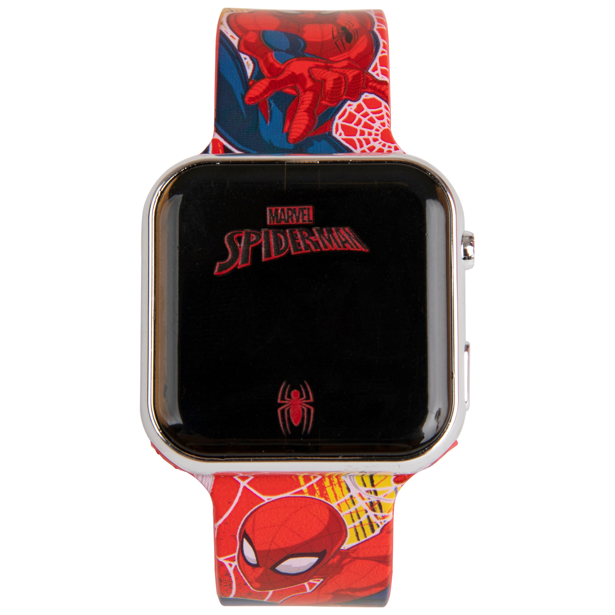 Marvel Comics Spider-Man Digital Watch w/ Character Pose Rubber Strap, Red