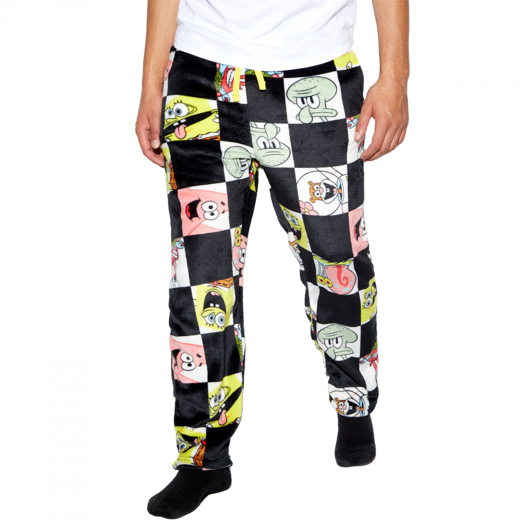 SpongeBob SquarePants Checkerboard Character AOP Plush Sleep Pants