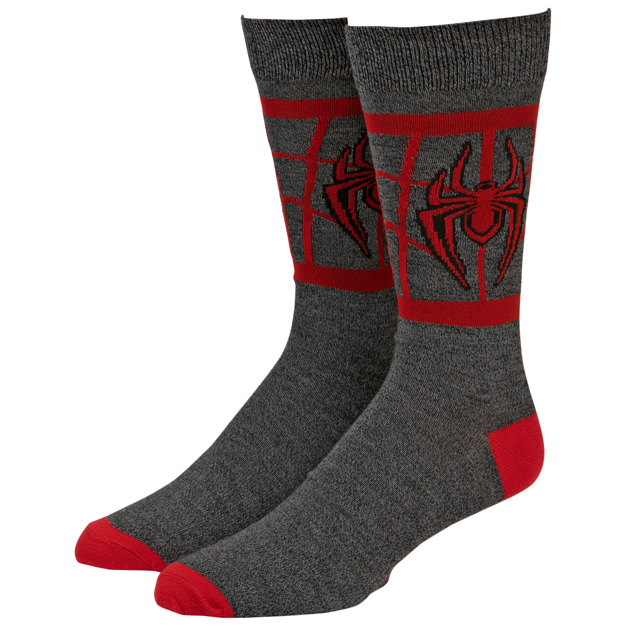 Ultimate Spider-Man Miles Morales Costume Symbol Crew Socks, Black