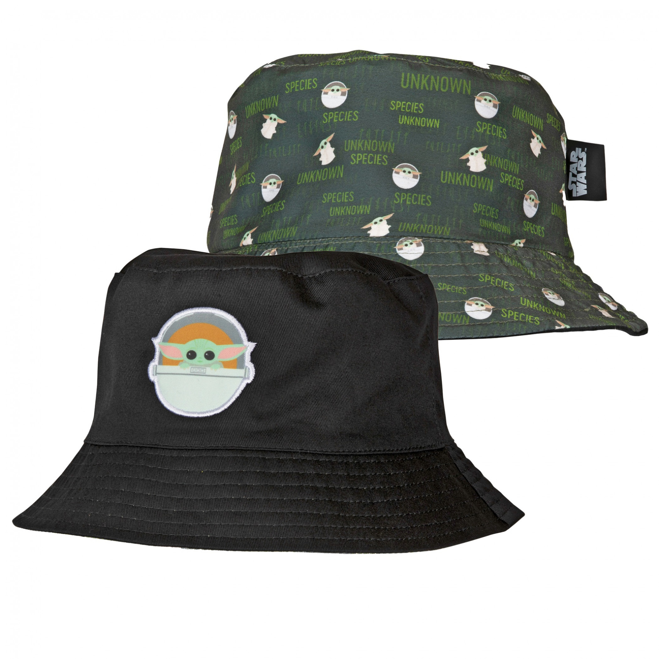 Star Wars The Mandalorian The Child Grogu Reversible Bucket Hat, Green