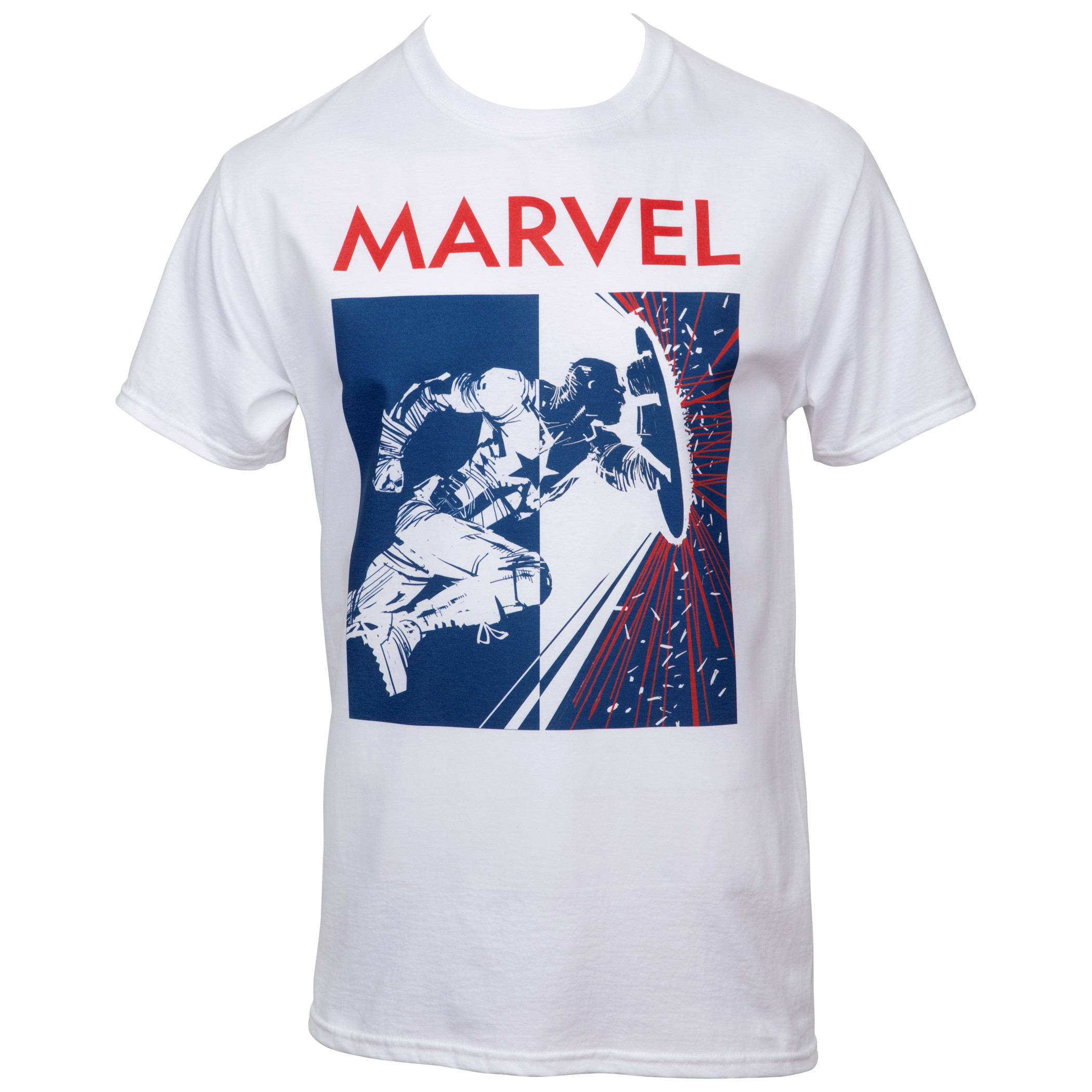 Marvel Captain America Breaking Through T-Shirt, White