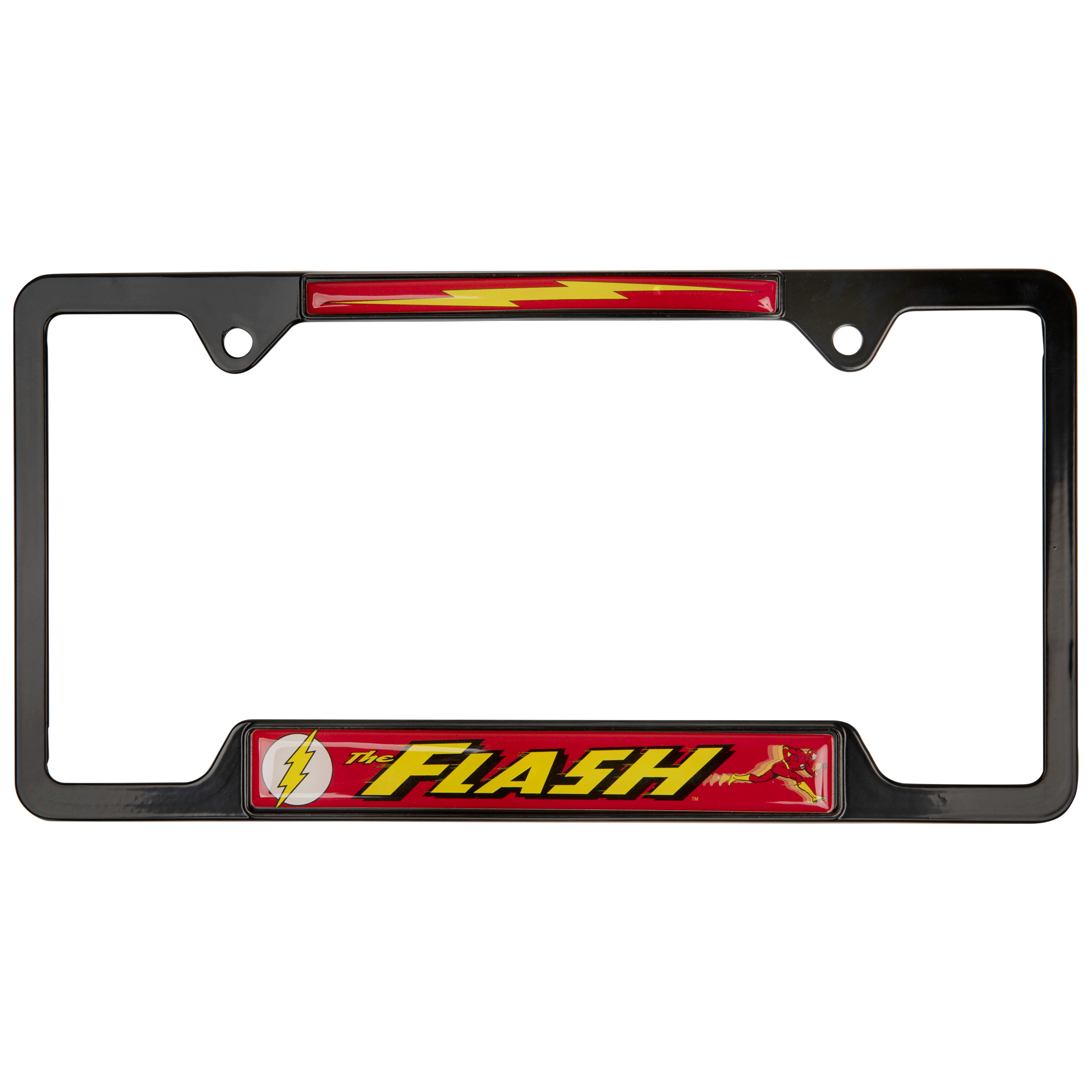The Flash Open Black License Plate Frame by Elektroplate, Black