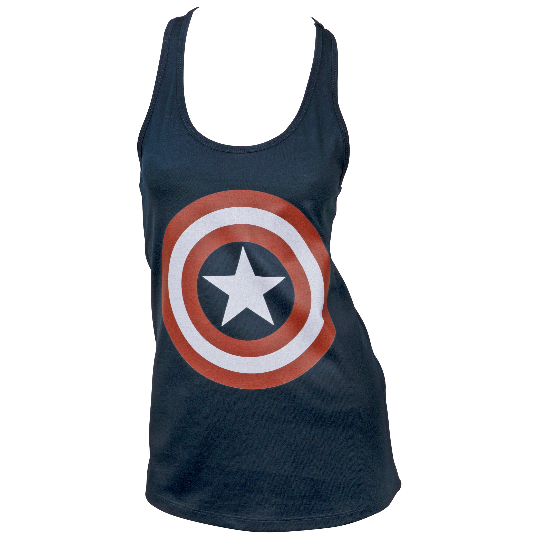 Captain America Shield Logo Women's Racerback Tank Top, Blue
