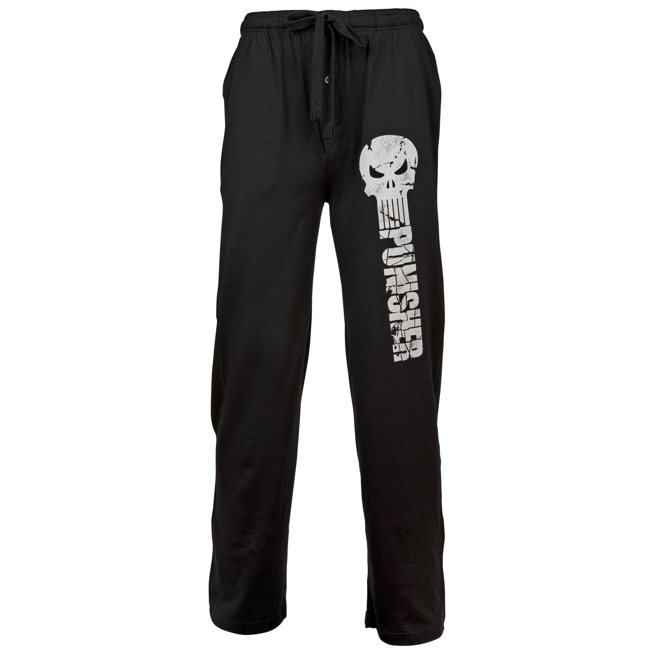 Marvel's Punisher Skull and Text Unisex Sleep Pants, Black
