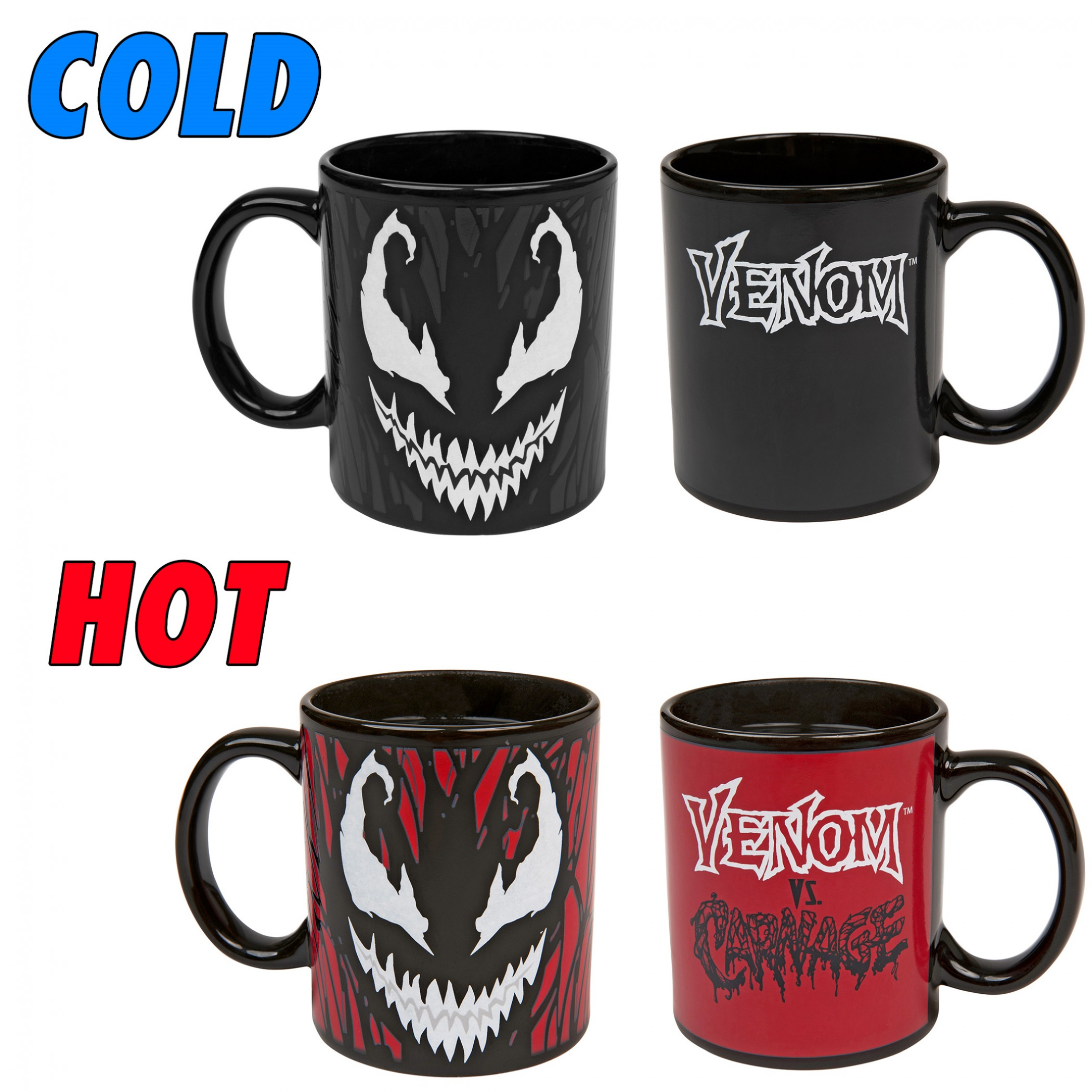 Venom vs. Carnage Color Changing 11 Ounce Mug, Black