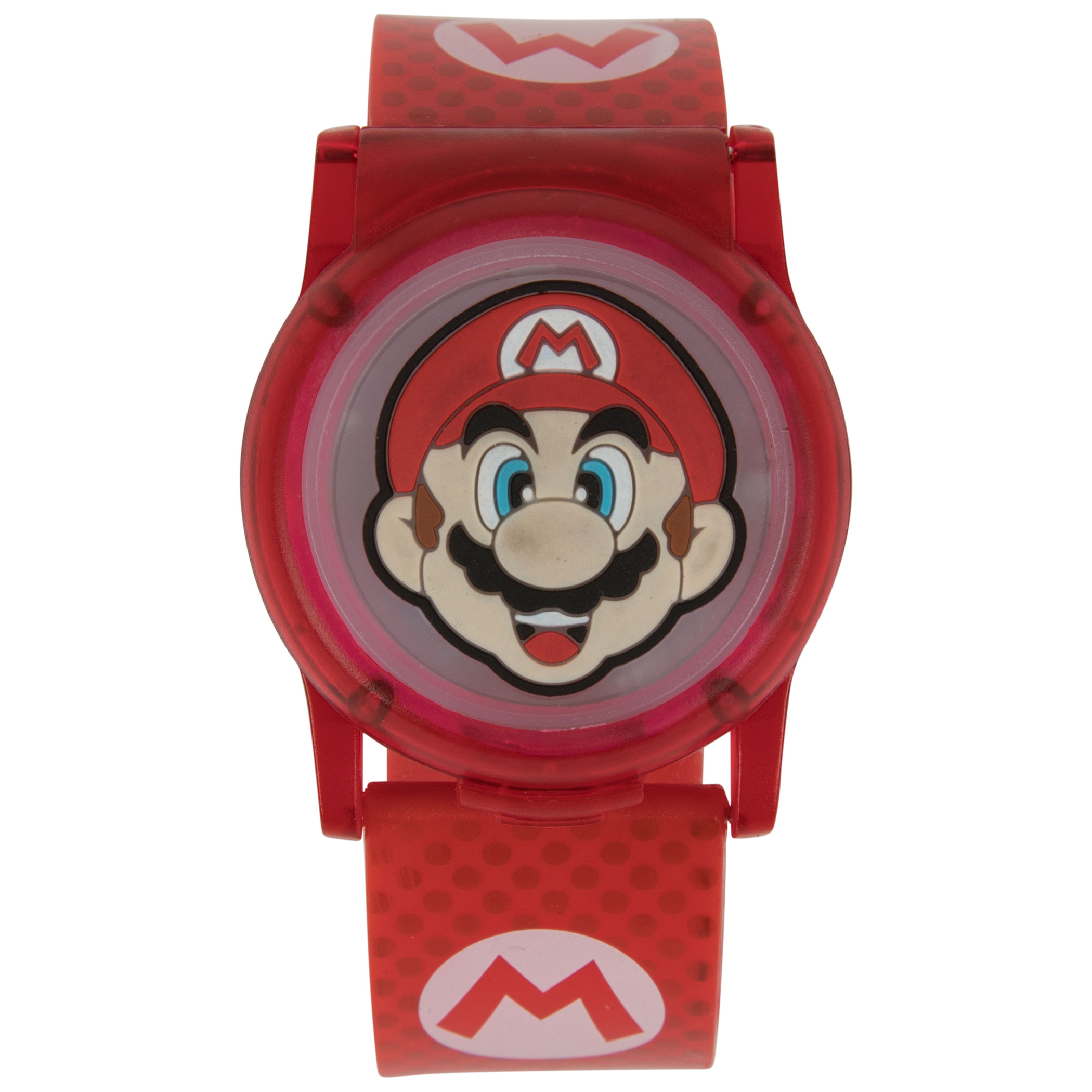 Super Mario Bros. LCD Watch with Rubber Straps, Red