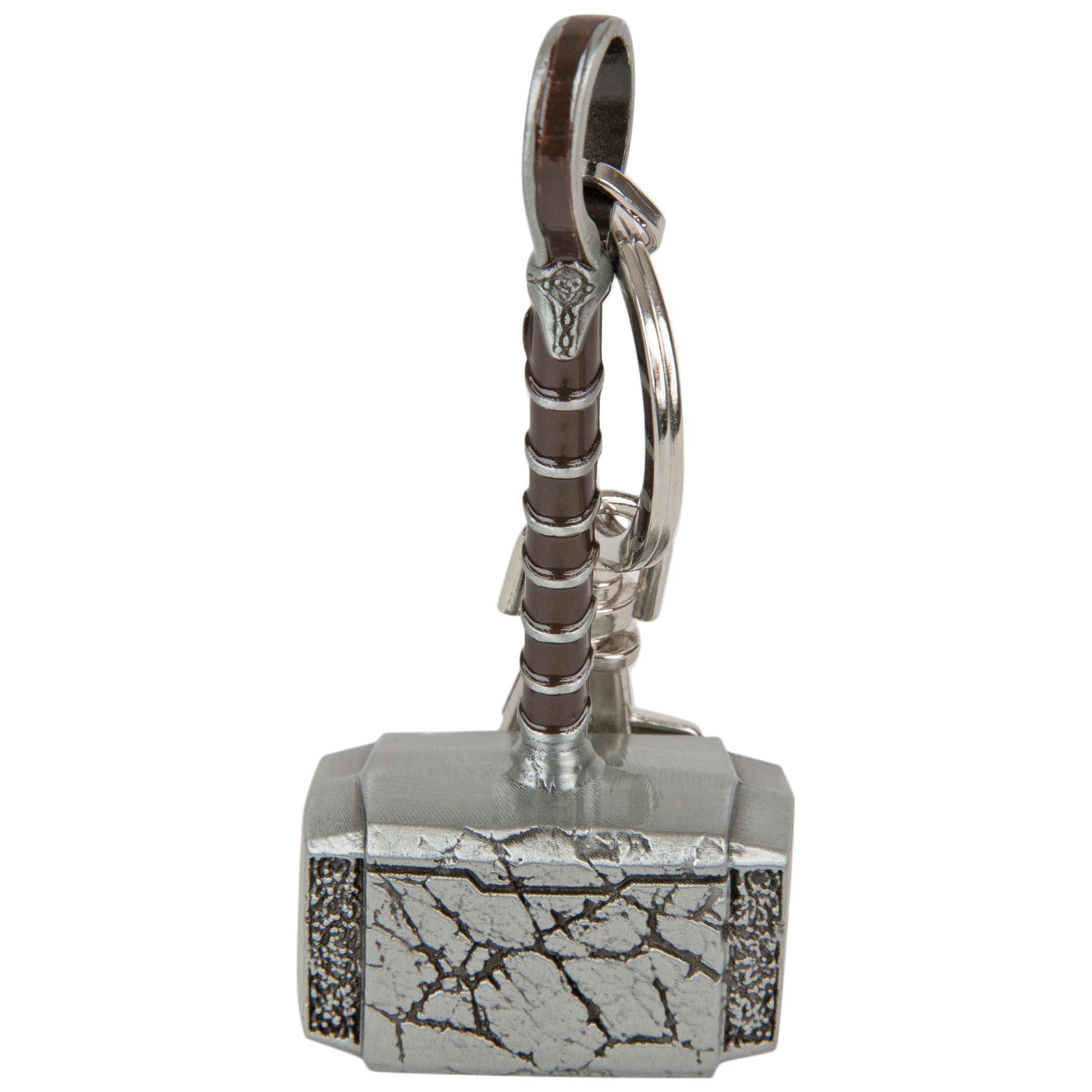 Thor Mjolnir Hammer 3D Keychain, Silver