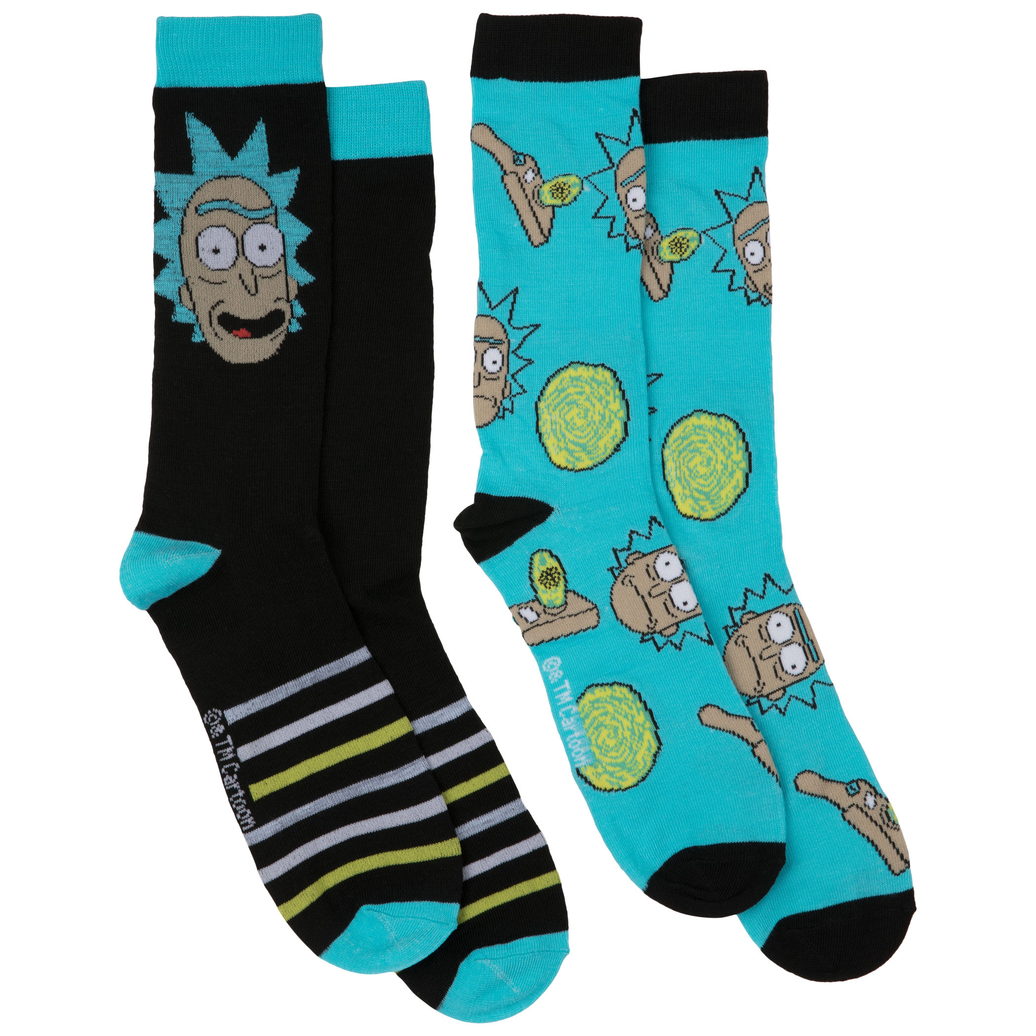 Rick And Morty Portals 2-Pair Pack of Crew Socks, Multi-Color