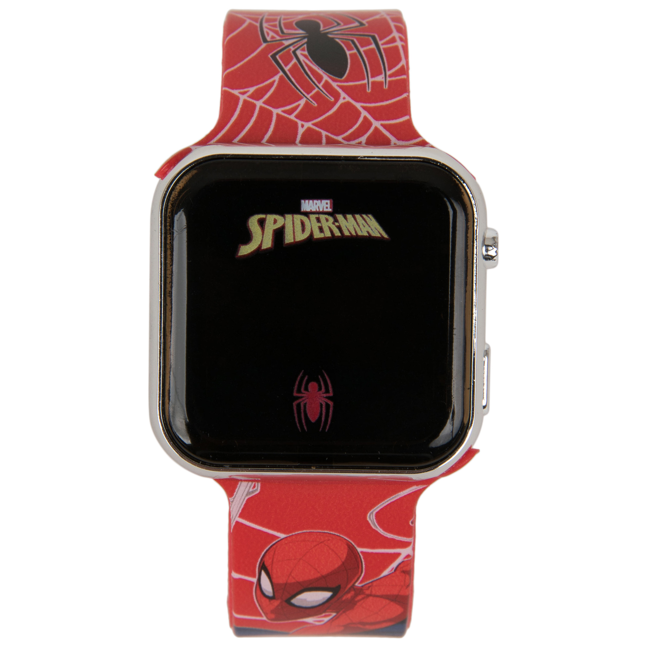 Spider-Man Web Design LED Screen Wrist Watch, Red