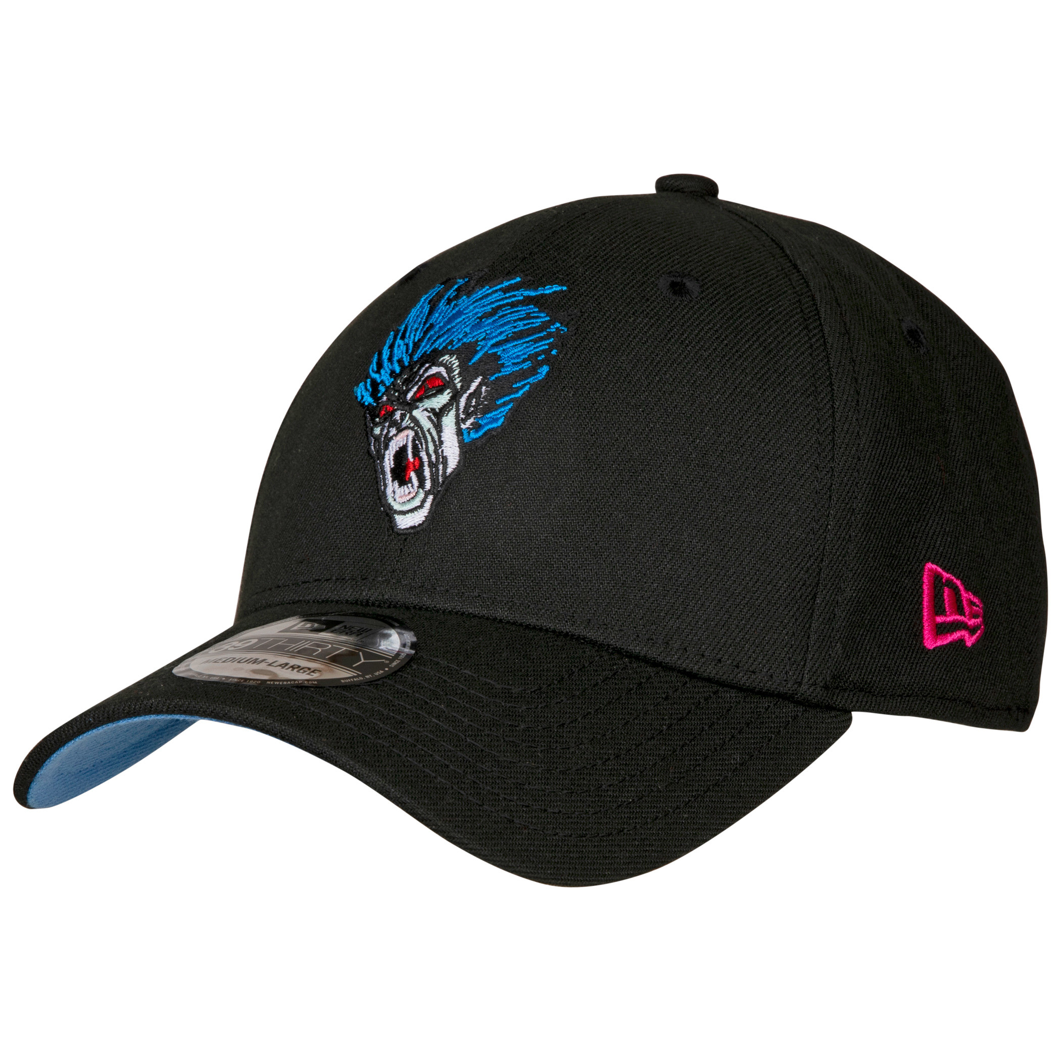 Morbius The Living Vampire Character Face New Era 39Thirty Fitted Hat, Black