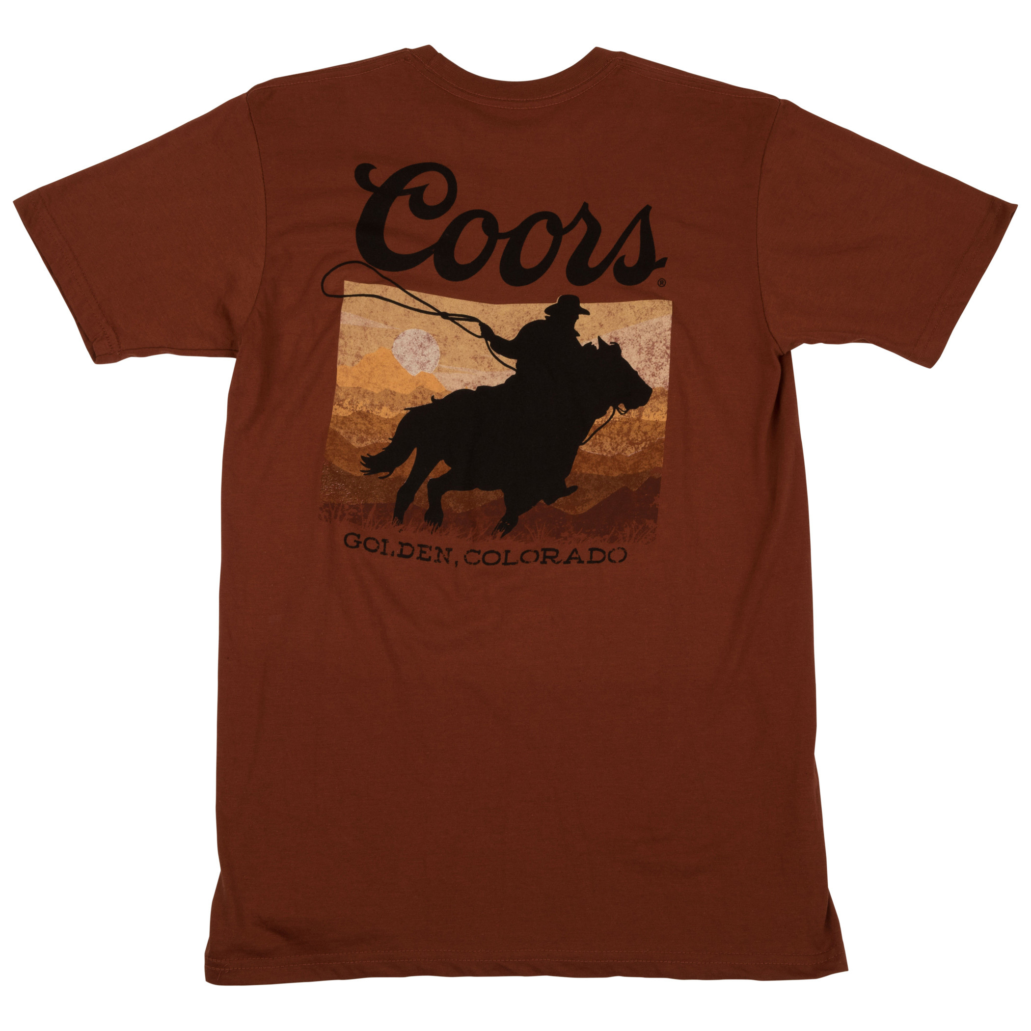 Coors Sunset Rider Front and Back Print T-Shirt