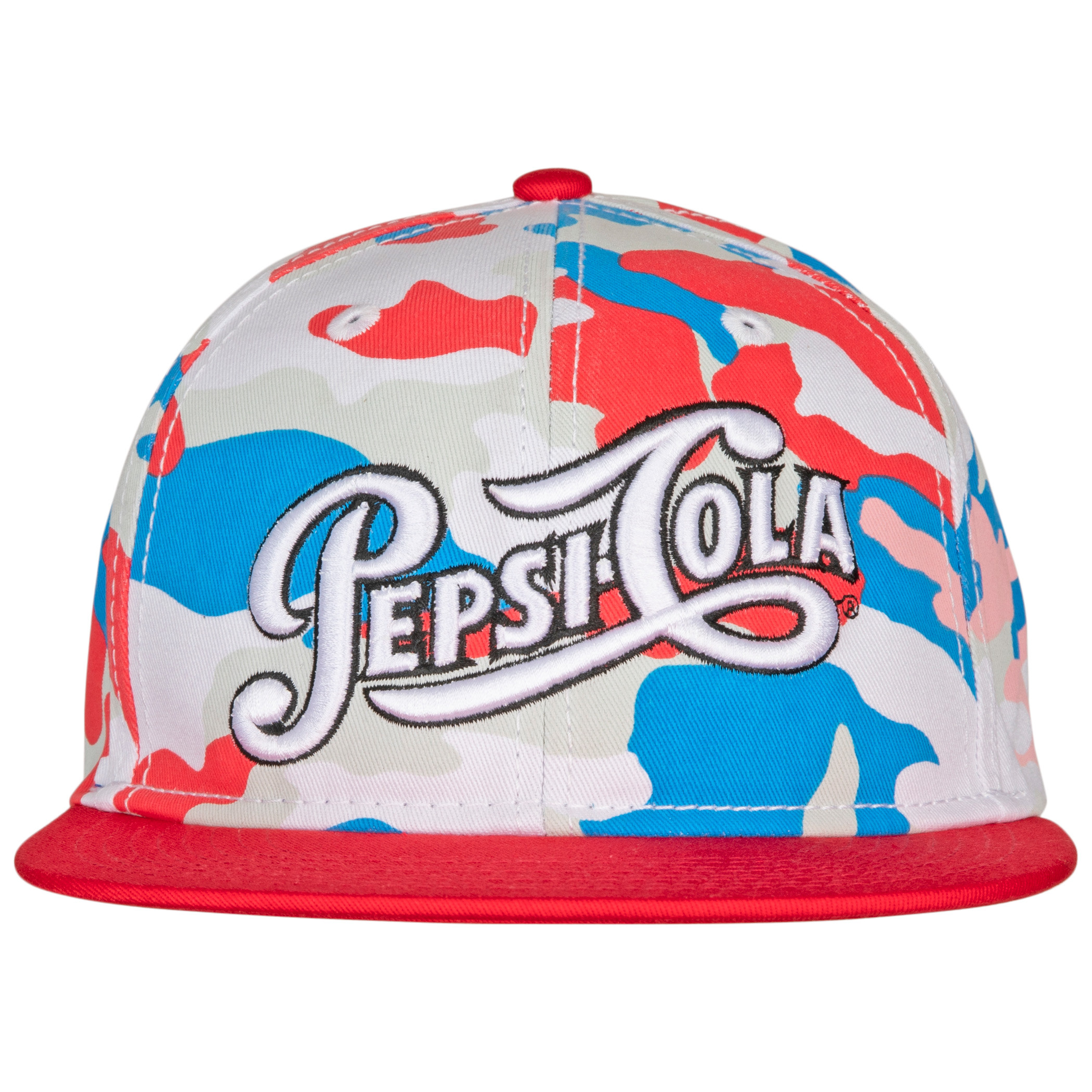 Pepsi Cola Text Brand Camo Adjustable Snapback Hat
