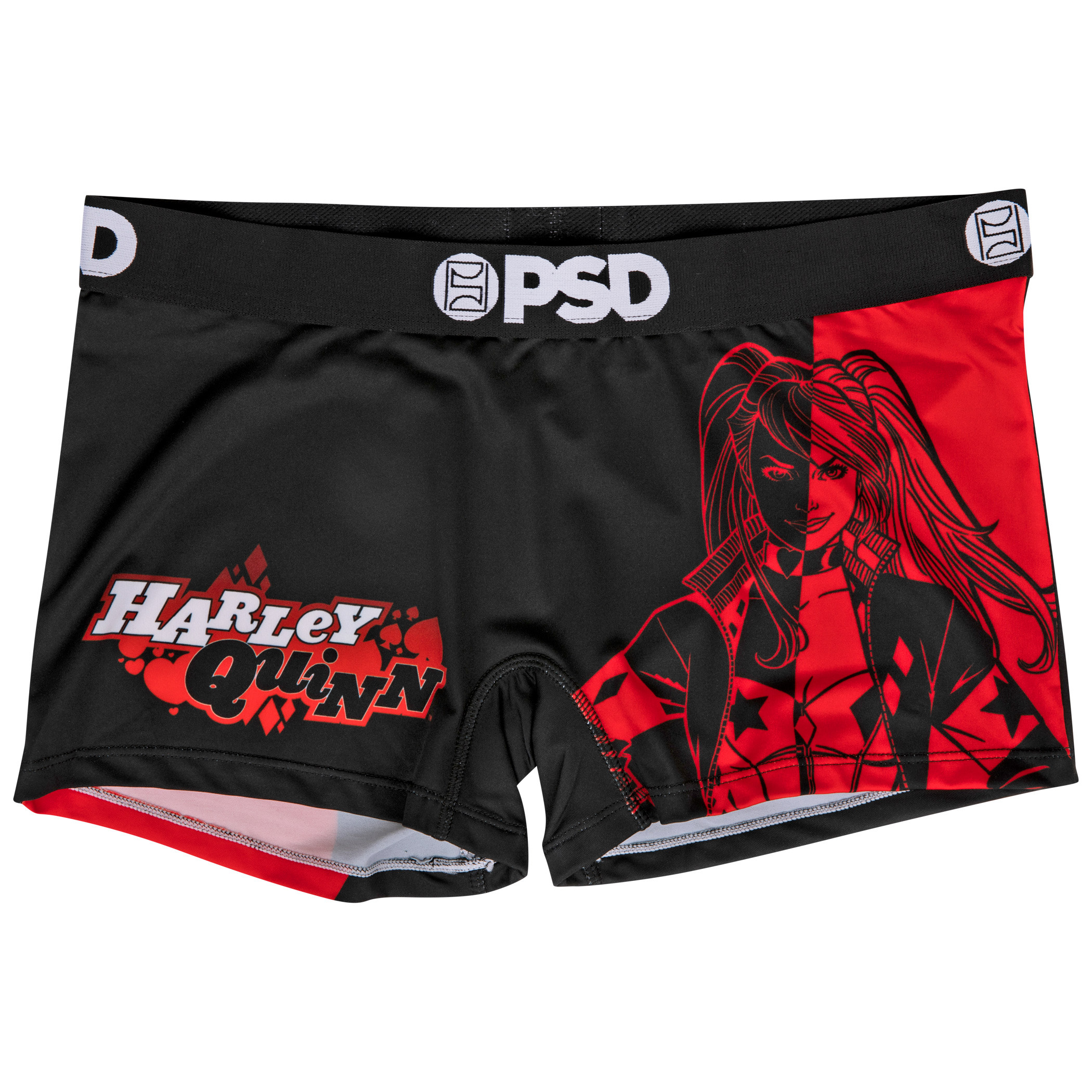 DC Harley Quinn Solo Microfiber Boy Shorts Underwear, Red