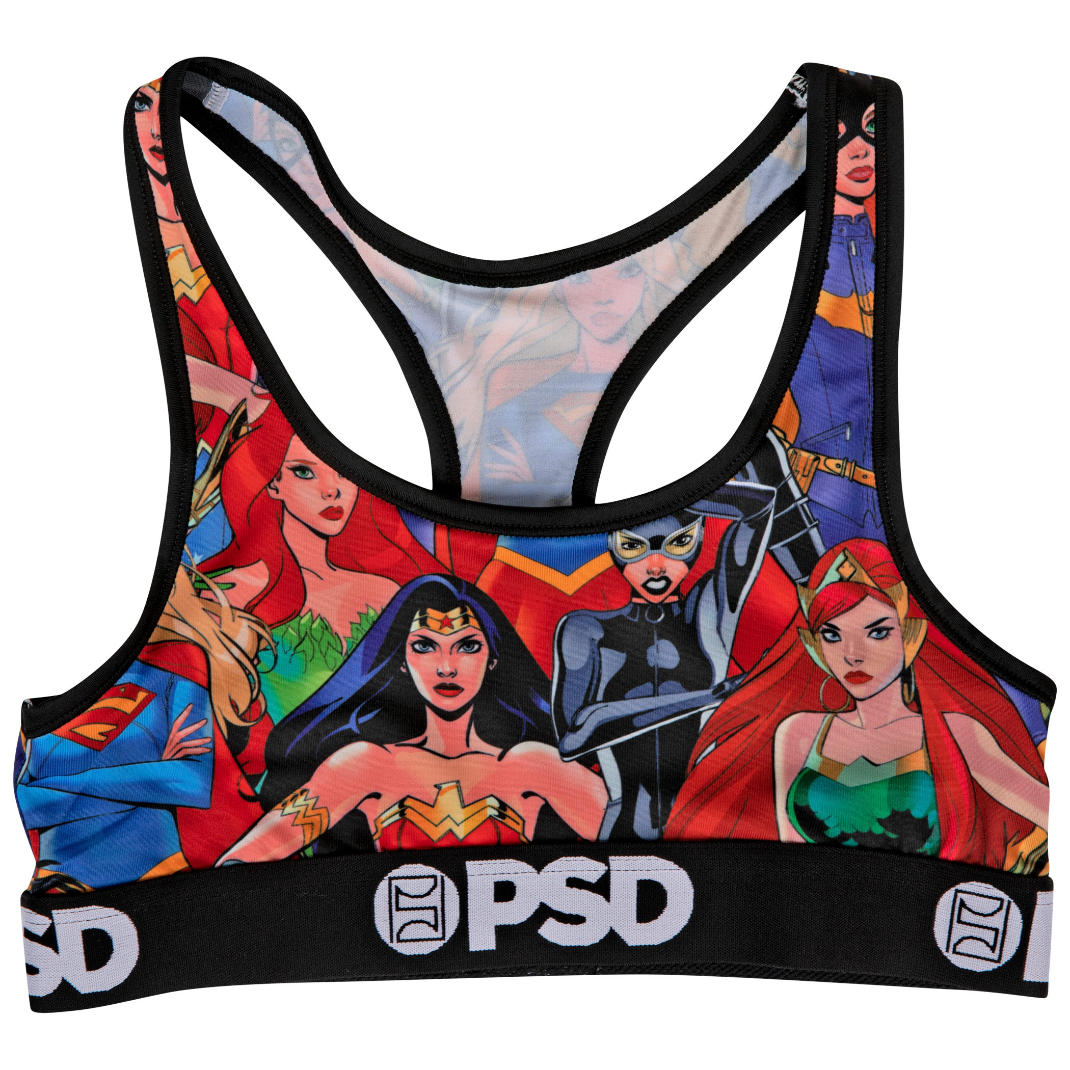 DC Girl Squad Team Up Shot Microfiber Blend Sports Bra, Multi-Color