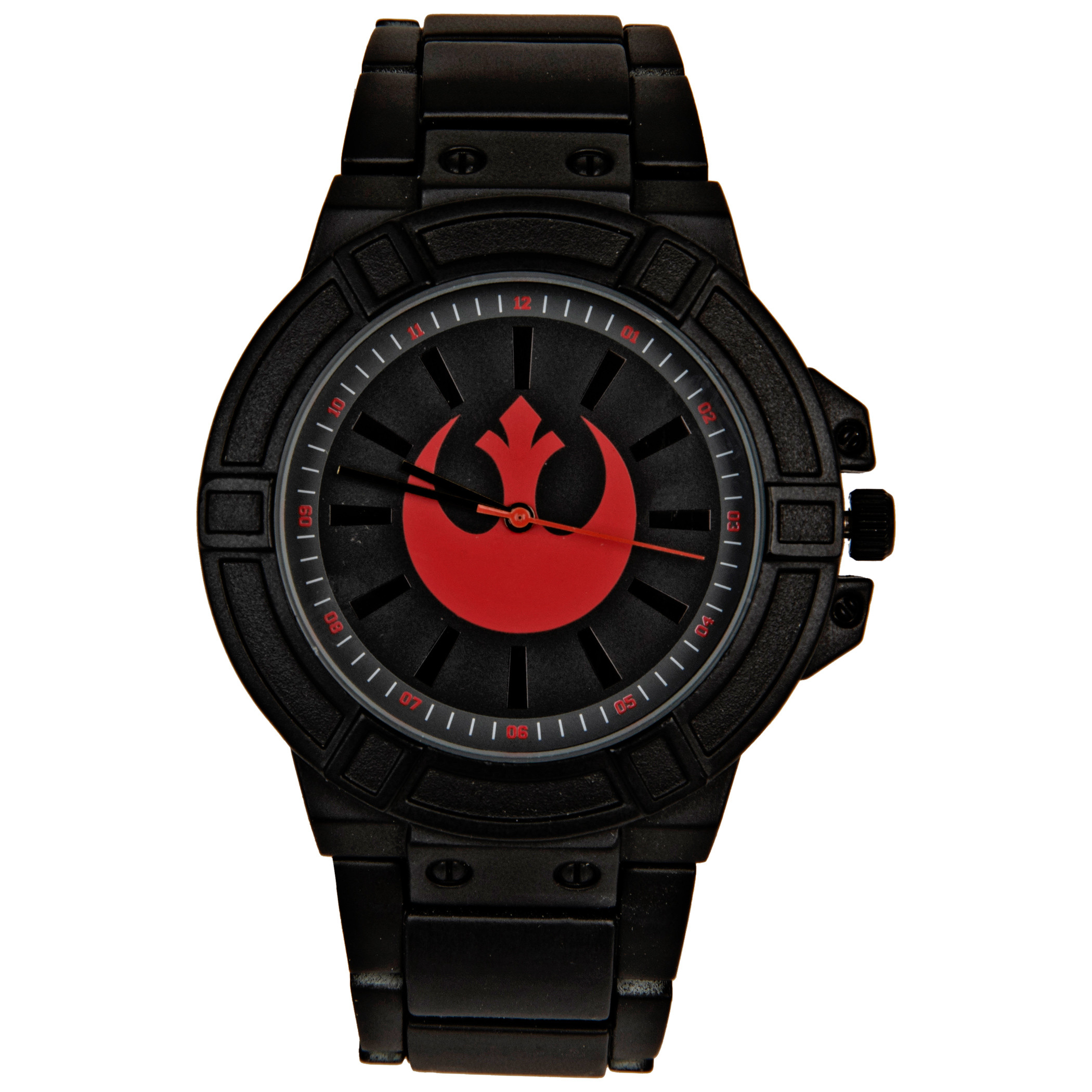 Star Wars Rebel Hope Symbol Watch Face with Black Metal Band, Black