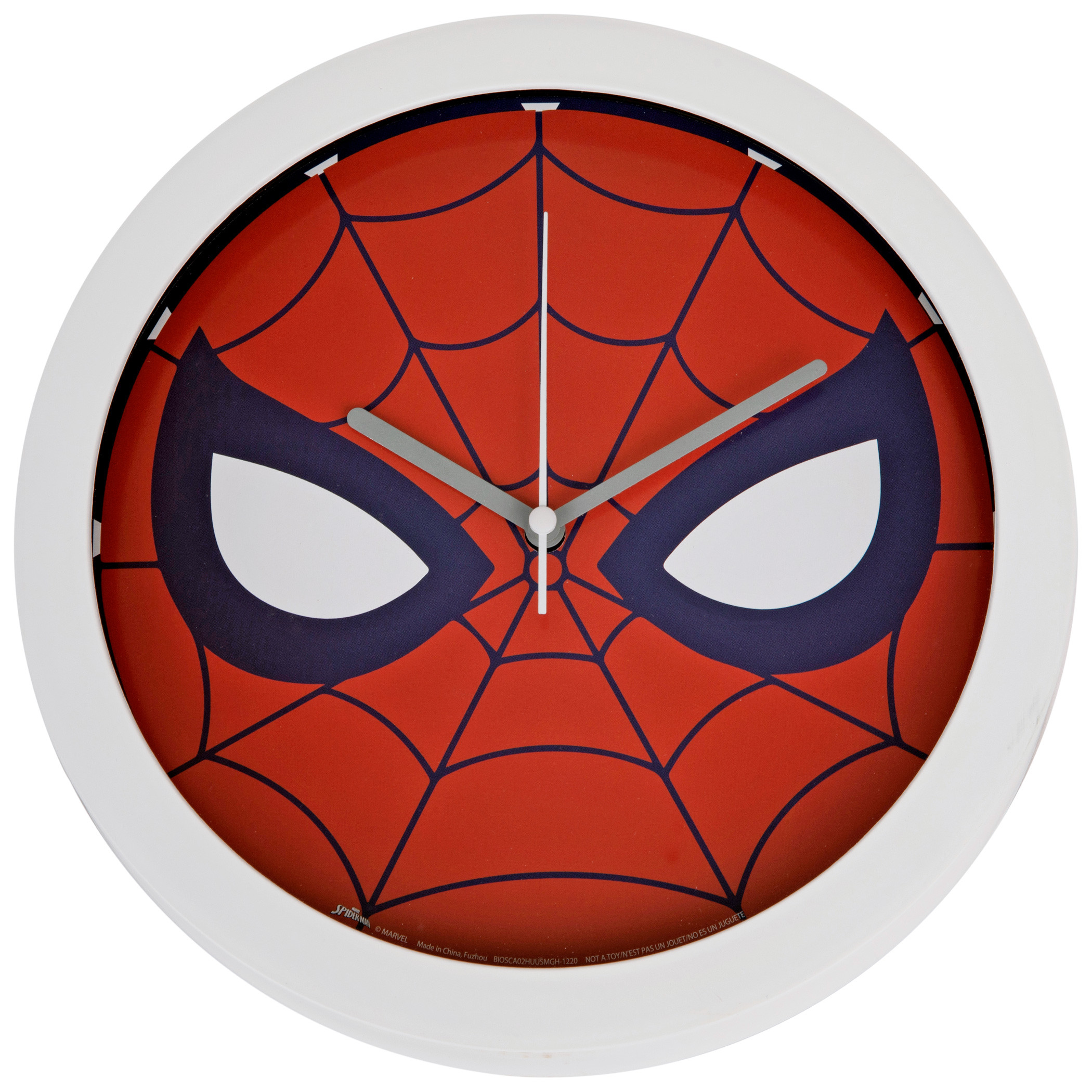 Marvel Comics Spider-Man Face Symbol Character 9 3/4' Wall Clock, Red