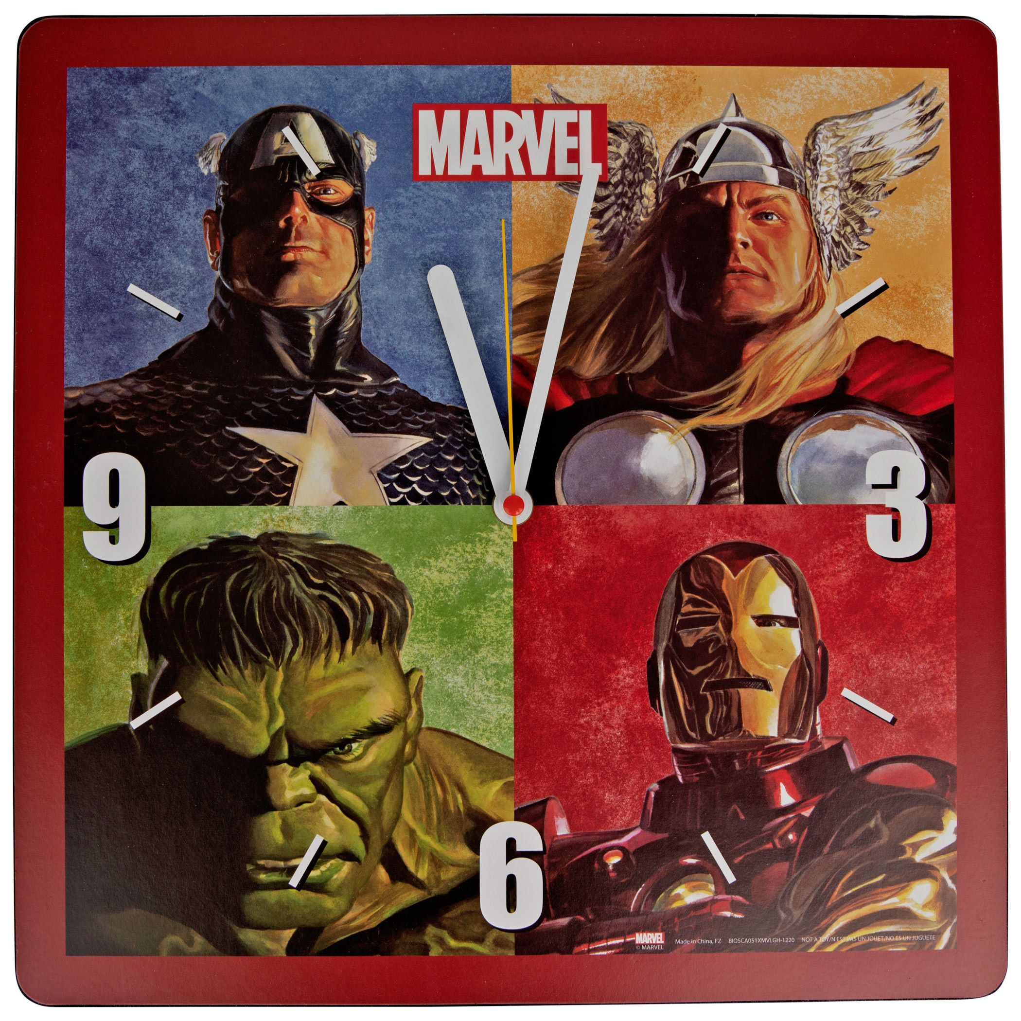 Marvel Avengers Character Grid Shaped Clock, Multi-Color