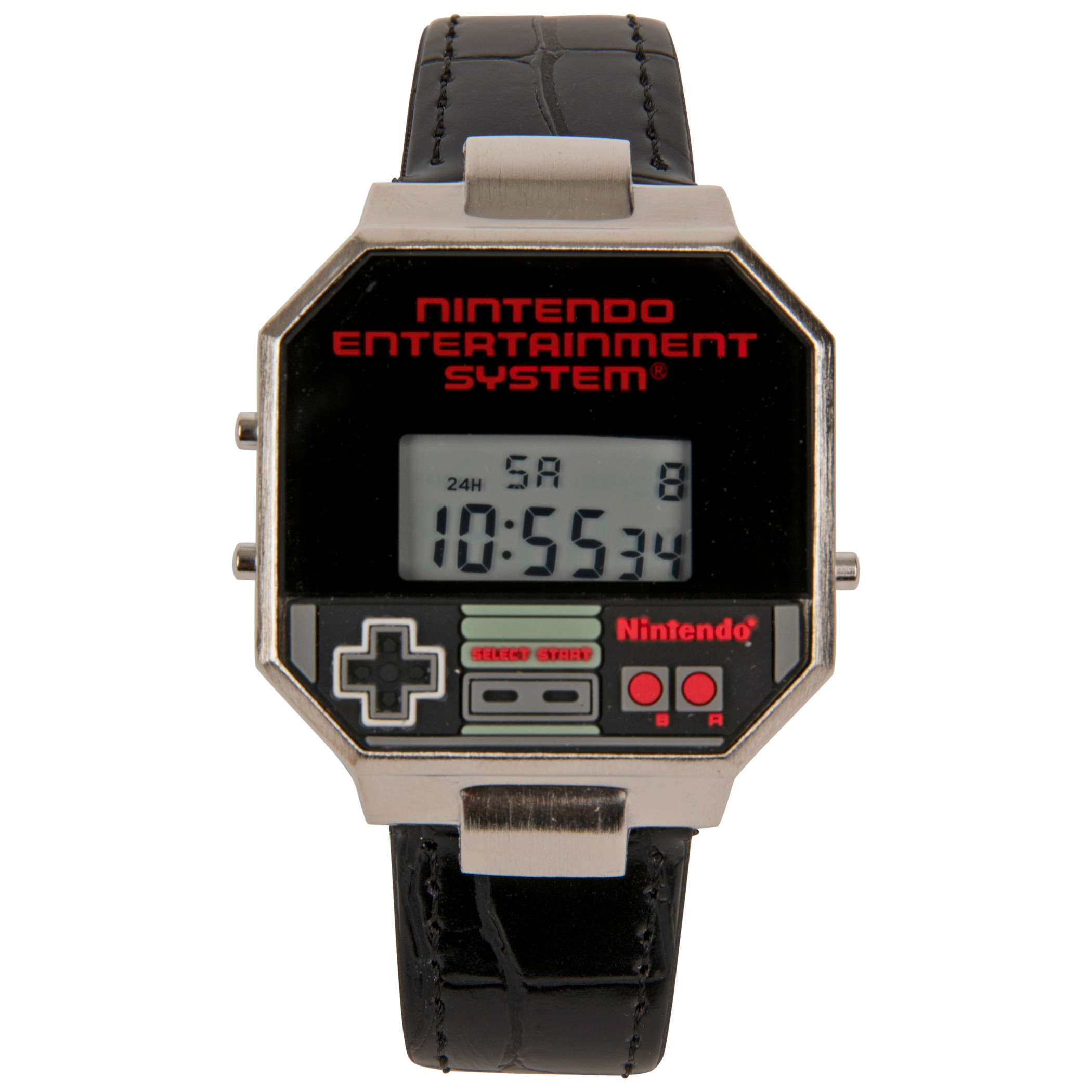 Nintendo Entertainment System Controller Digital Display Watch, Black