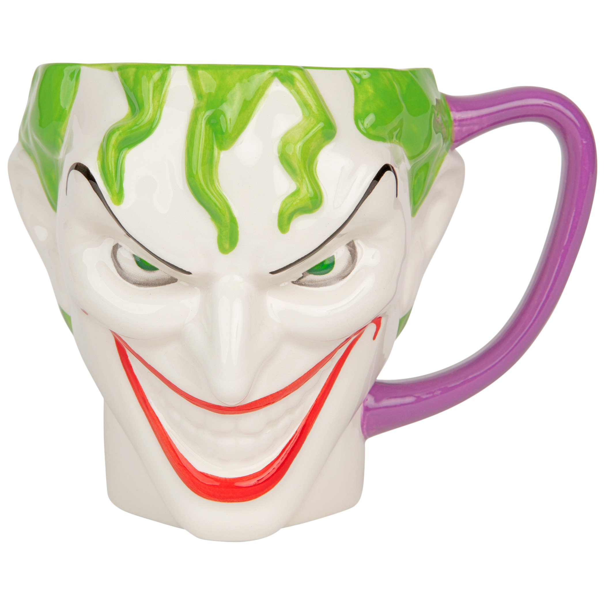 DC Comics The Joker Evil Smile 3D Sculpted Ceramic Mug, Multi-Color