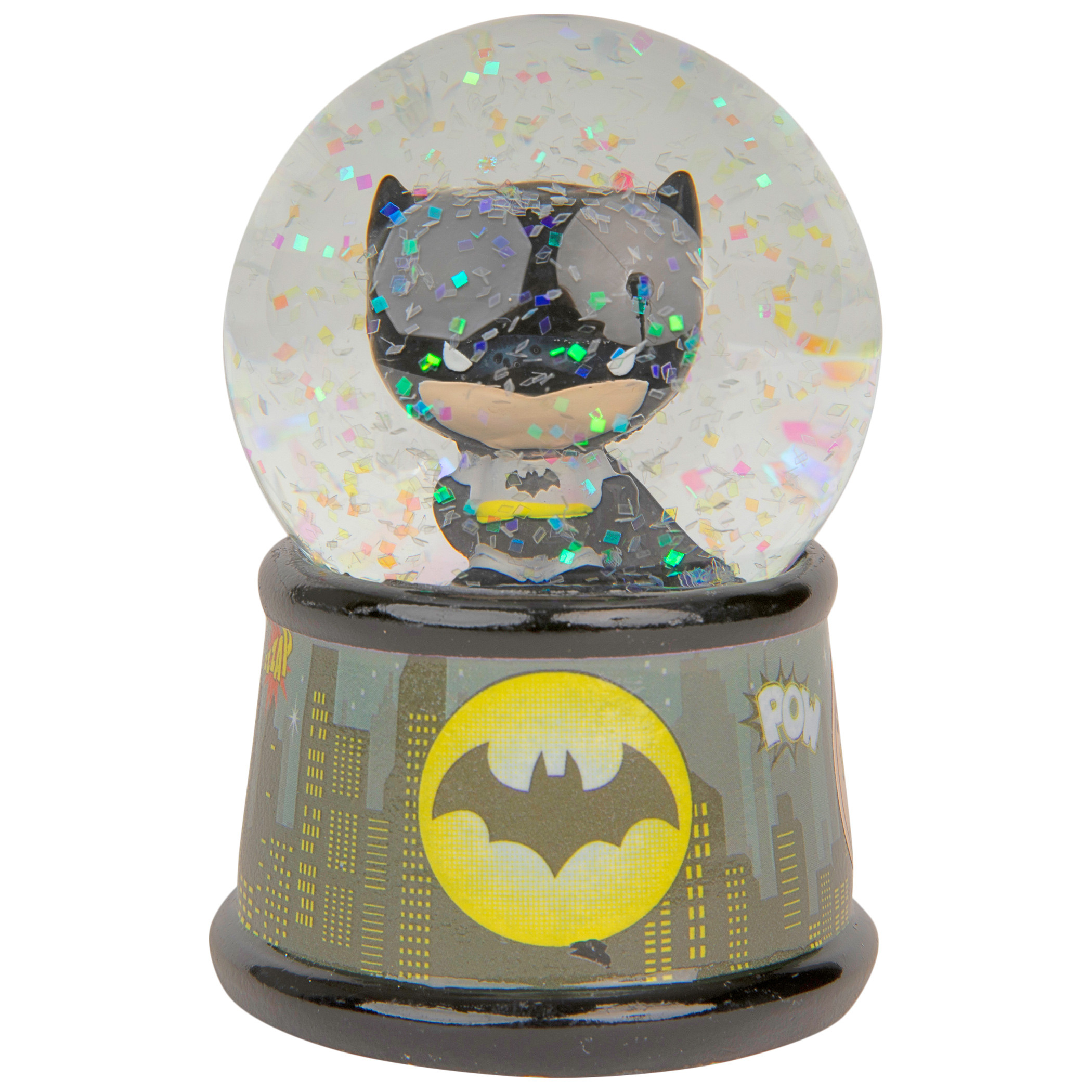 Batman Chibi Gotham City Skyline Light Up Snow Globe, Multi-Color