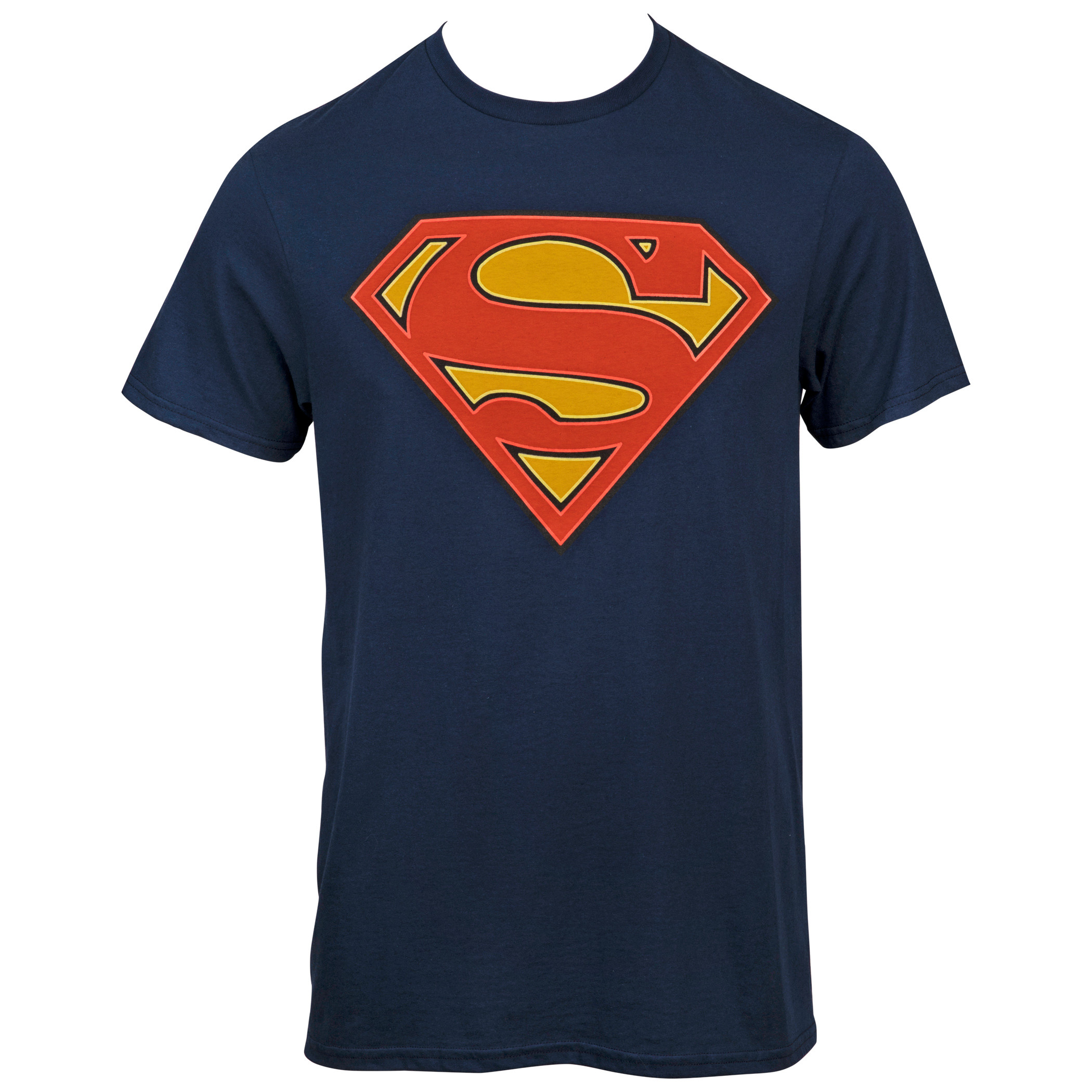 Superman Glow-in-the-Dark Symbol Men's T-Shirt, Blue