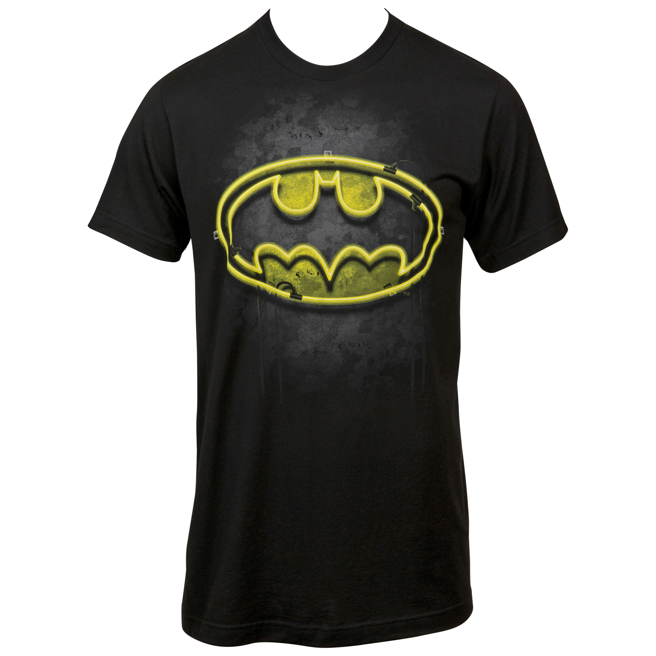 Batman Neon Light Logo T-Shirt, Black