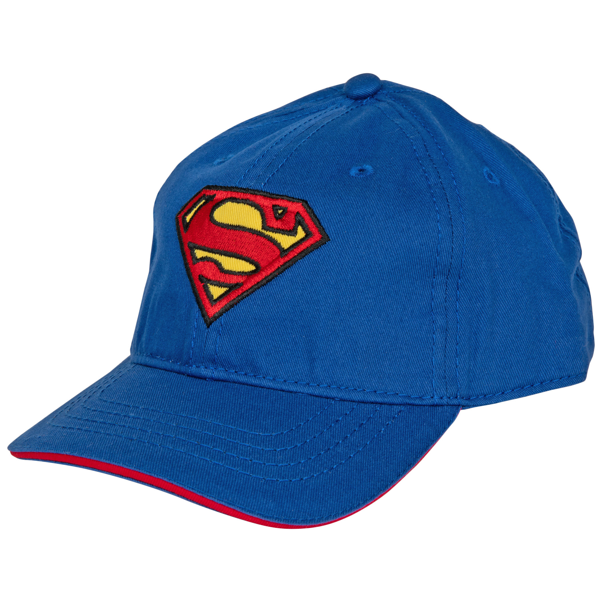 Superman Symbol Curved Brim Adjustable Toddler Hat, Blue