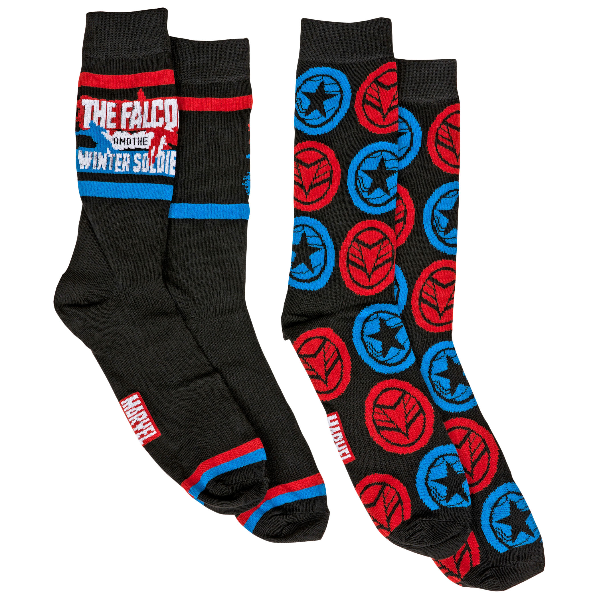 Marvel Studios The Falcon and The Winter Soldier 2-Pair Pack of Casual Crew Socks, Multi-Color