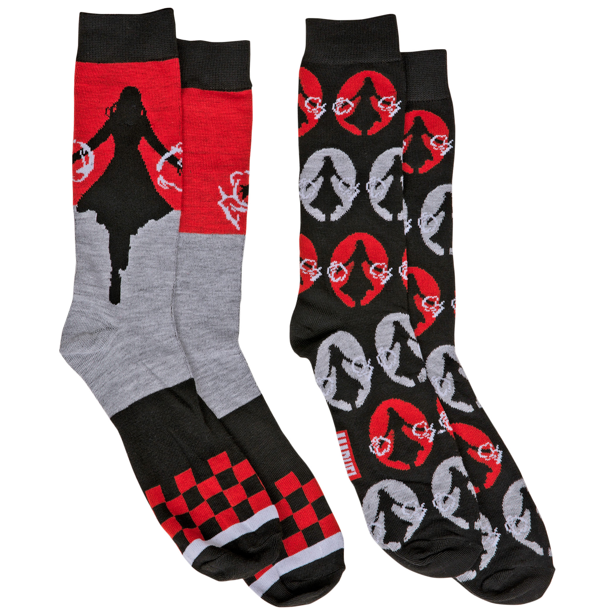 Marvel Studios WandaVision The Scarlet Witch 2-Pair Pack of Casual Crew Socks, Multi-Color