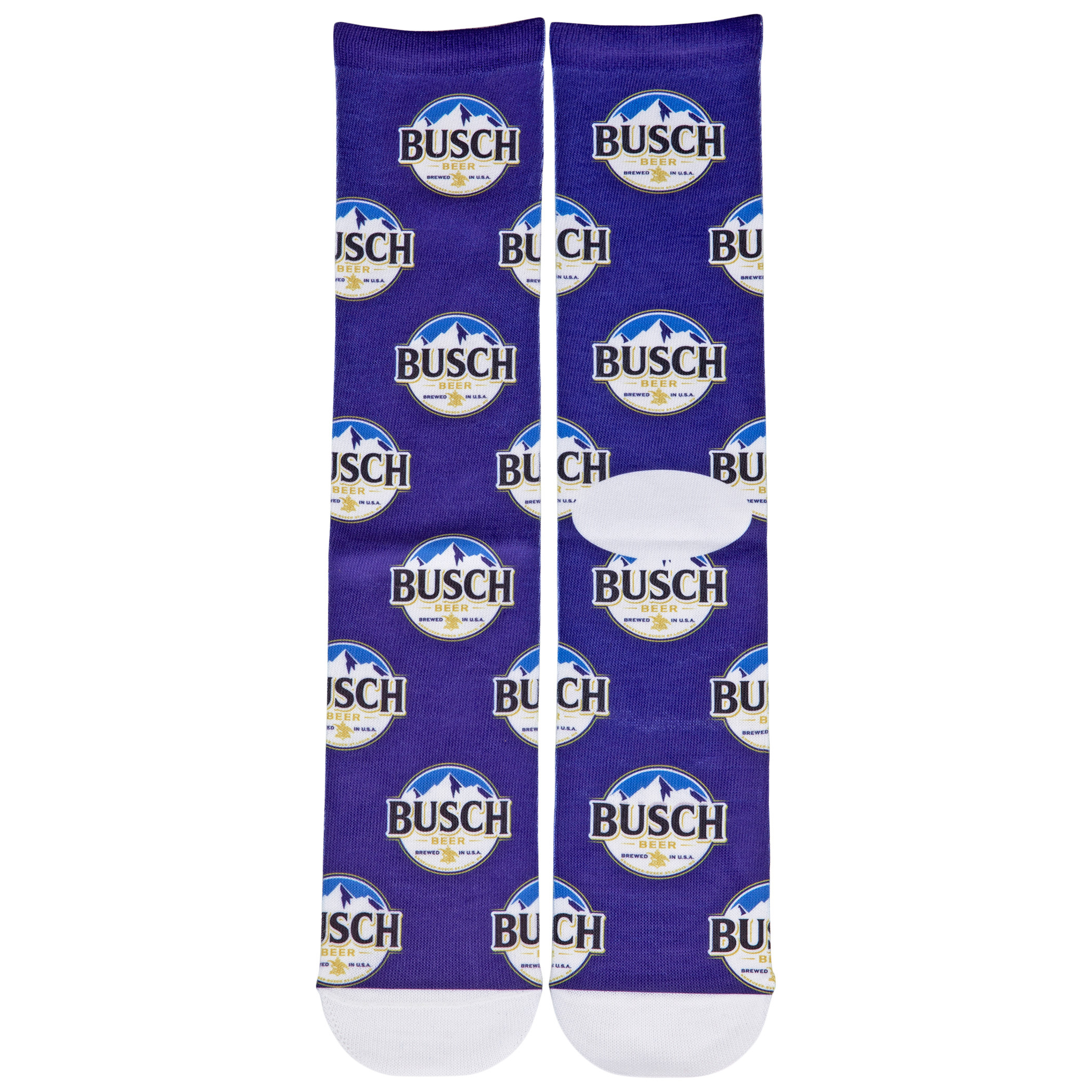Busch Beer Mountains Logo All Over Print Crew Socks