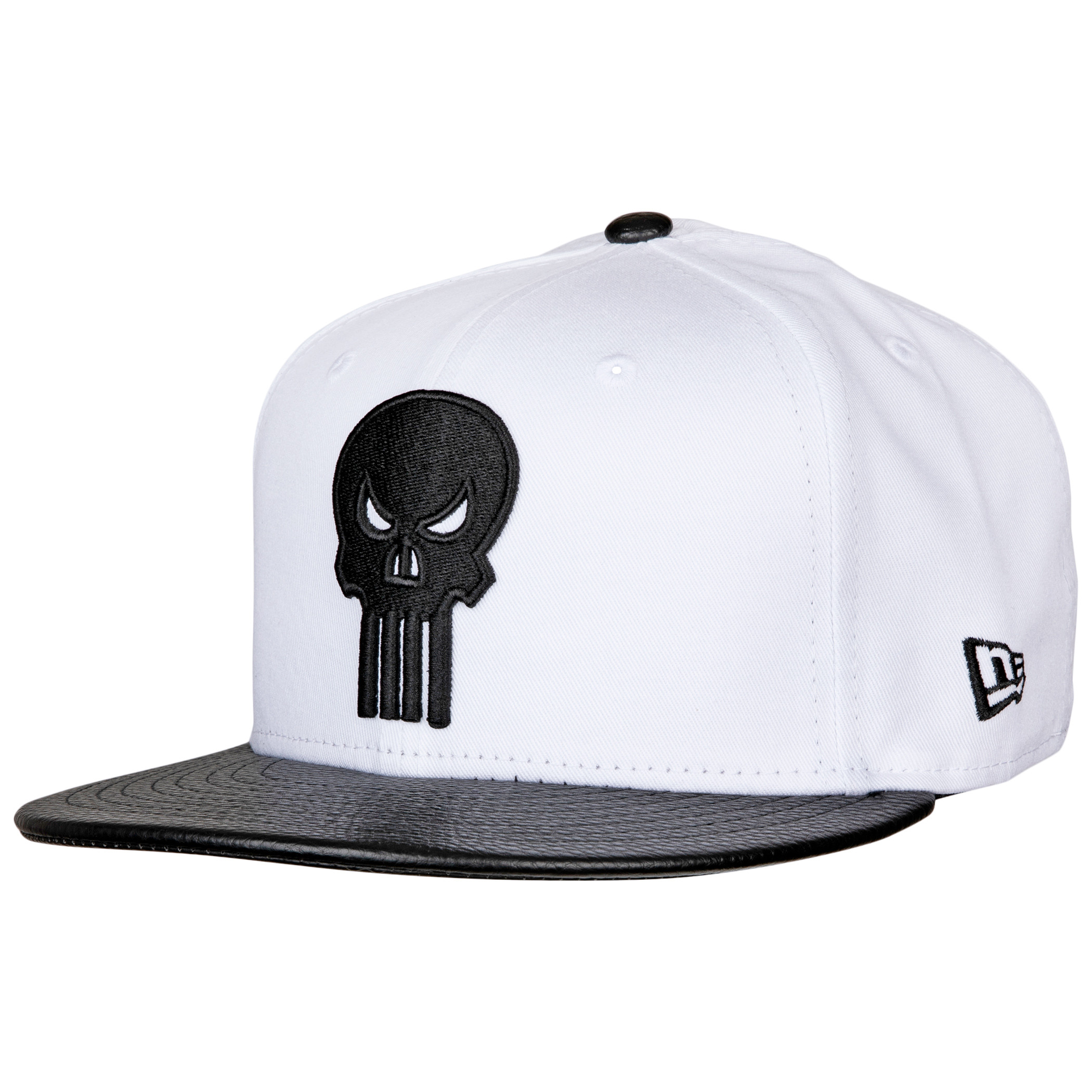 Punisher Minimalist Symbol w/Pebbled Brim New Era 59Fifty Fitted Hat, Black