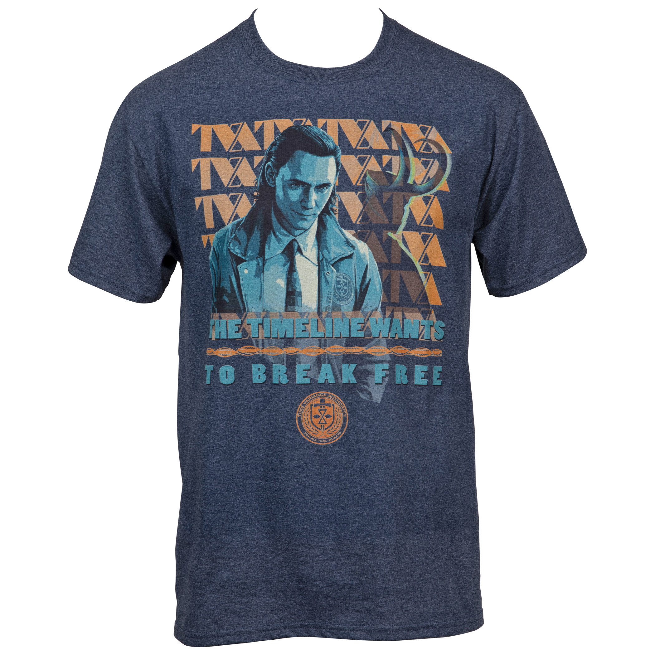 Marvel Studios Loki Series Break Free TVA T-Shirt, Blue