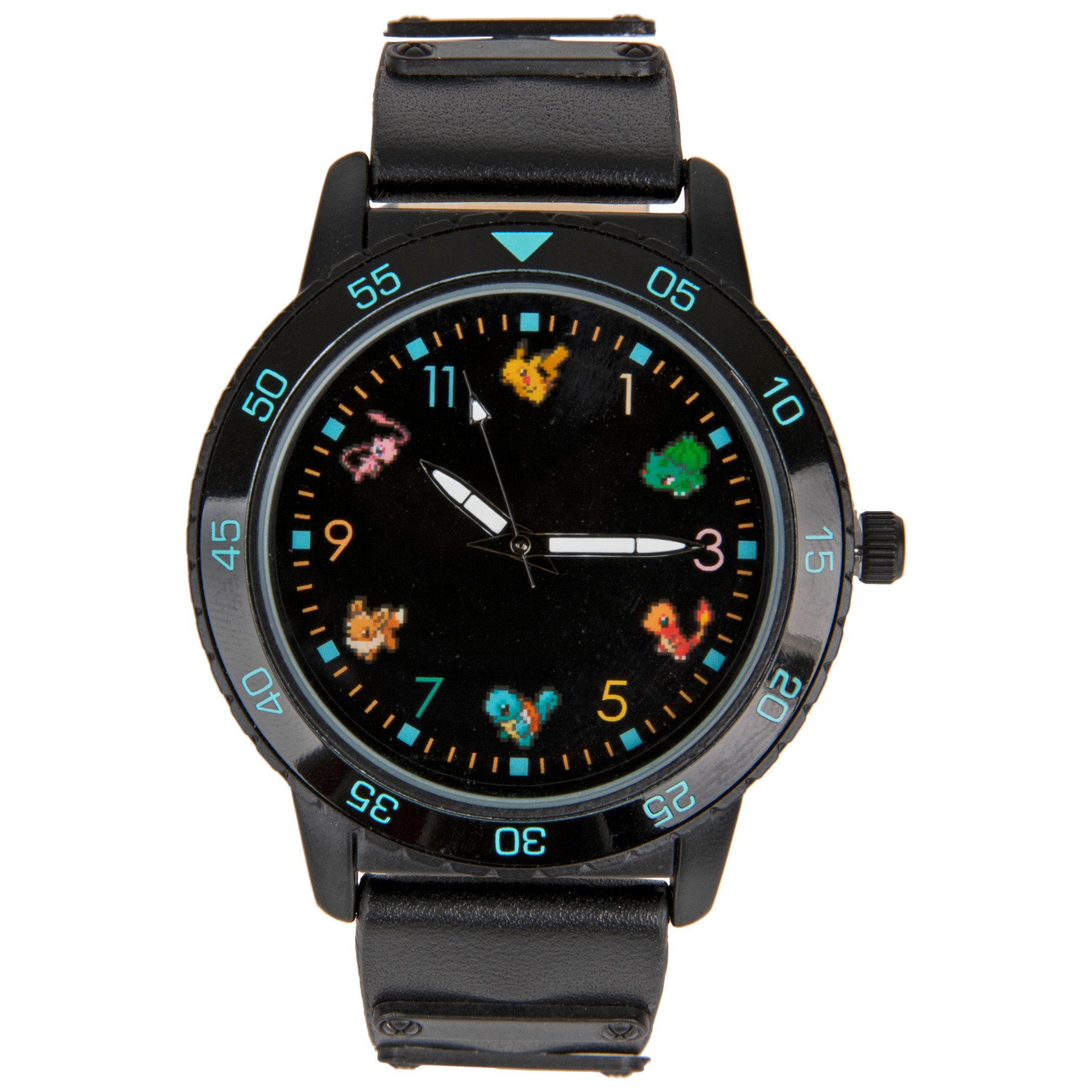 Pokemon Character Symbols For Numbers Watch with Adjustable Strap, Black