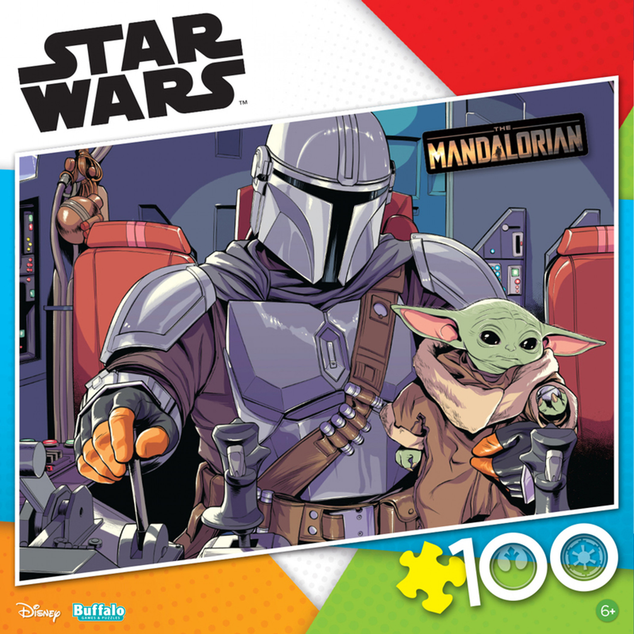 Star Wars The Mandalorian & Grogu Buffalo Games 100-Piece Jigsaw Puzzle, Multi-Color