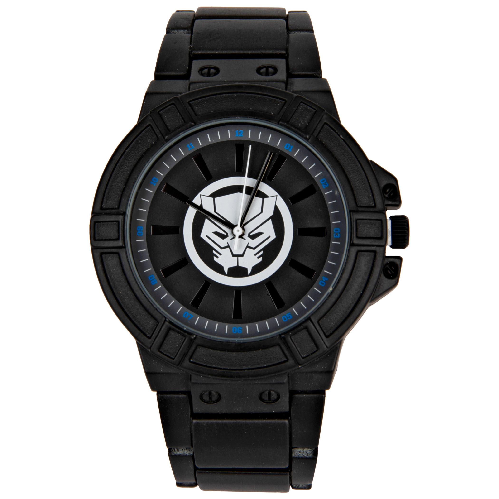 Marvel Black Panther Symbol Watch Face with Black Metal Band, Black