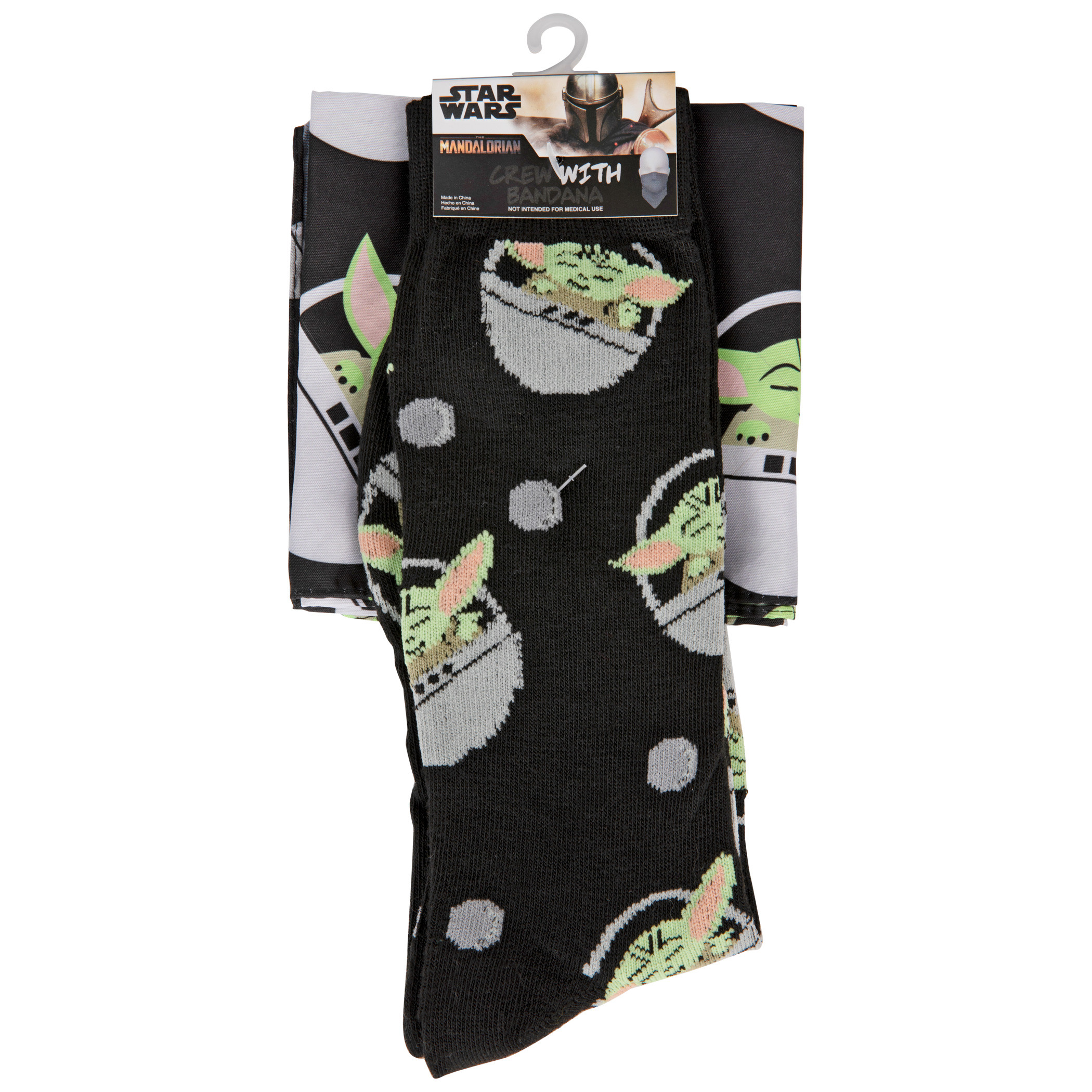 Star Wars The Child Grogu Carrier Crew Sock and Face Mask Combo, Black