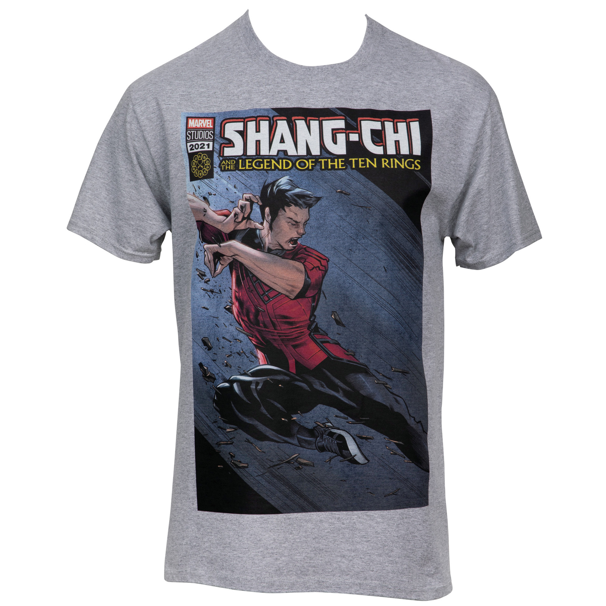 Marvel Shang-Chi and The Legend of the Ten Rings Comic Cover T-Shirt, Grey
