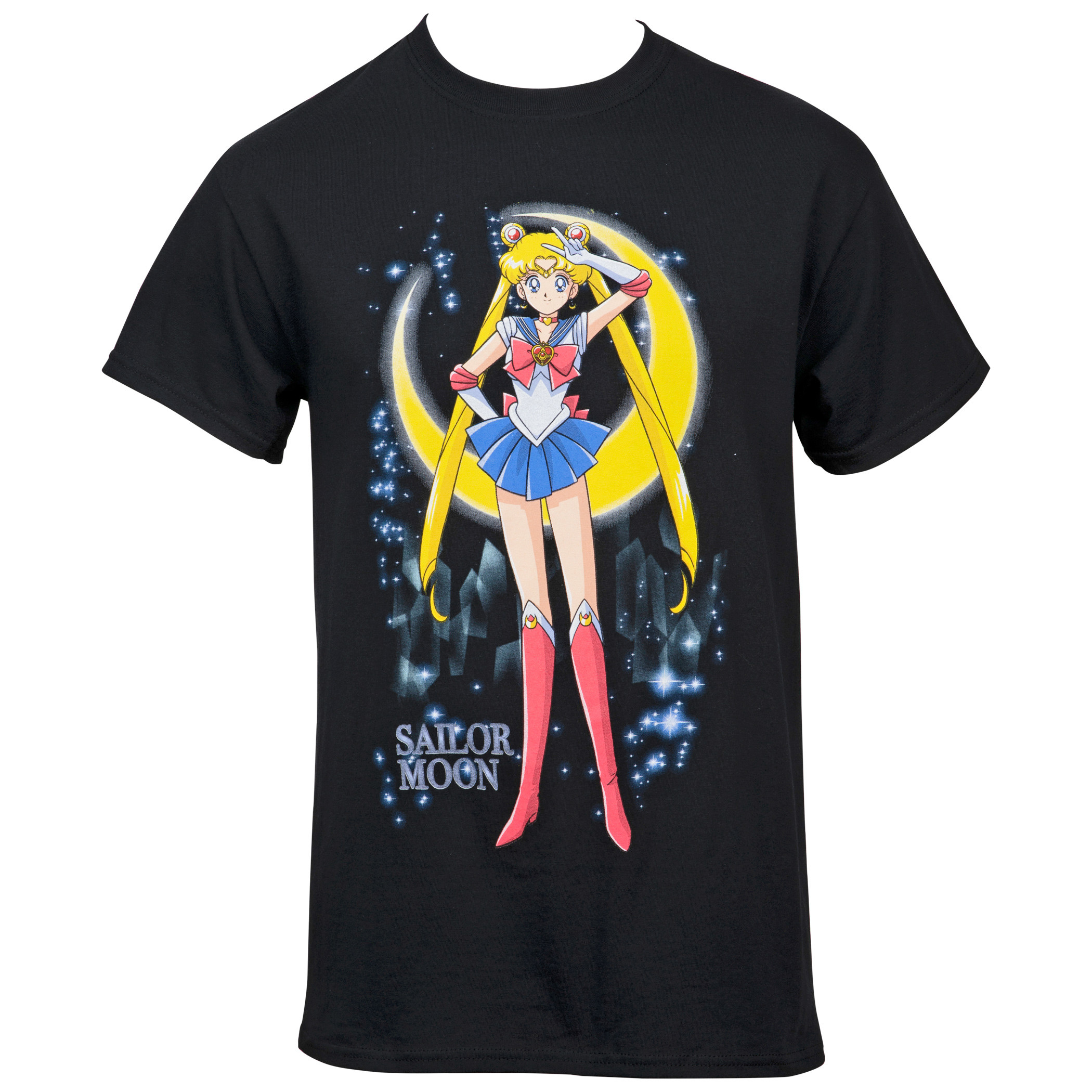 Sailor Moon Character Salute T-Shirt, Black