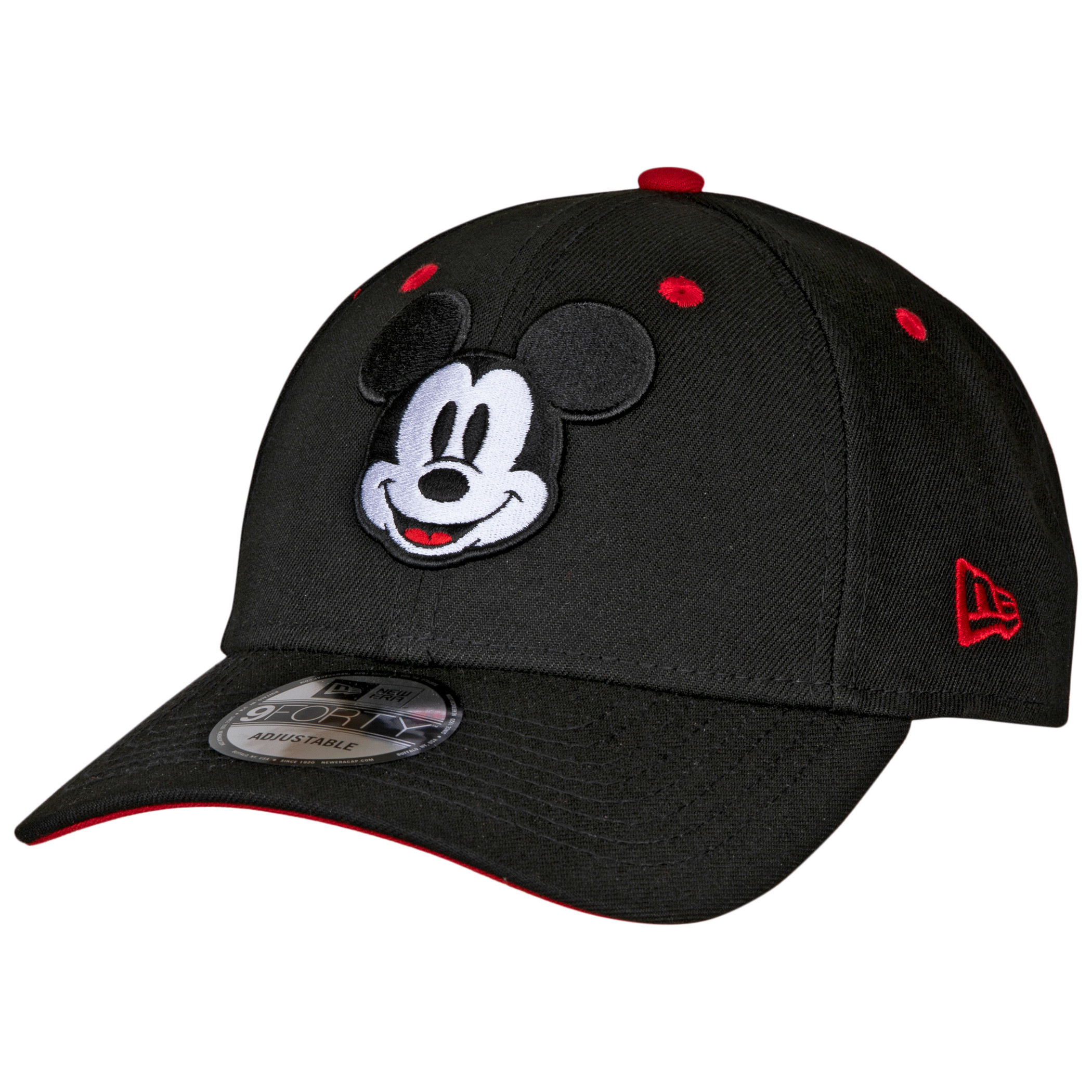 Mickey Mouse Classic Head Logo New Era 9Forty Adjustable Hat, Black