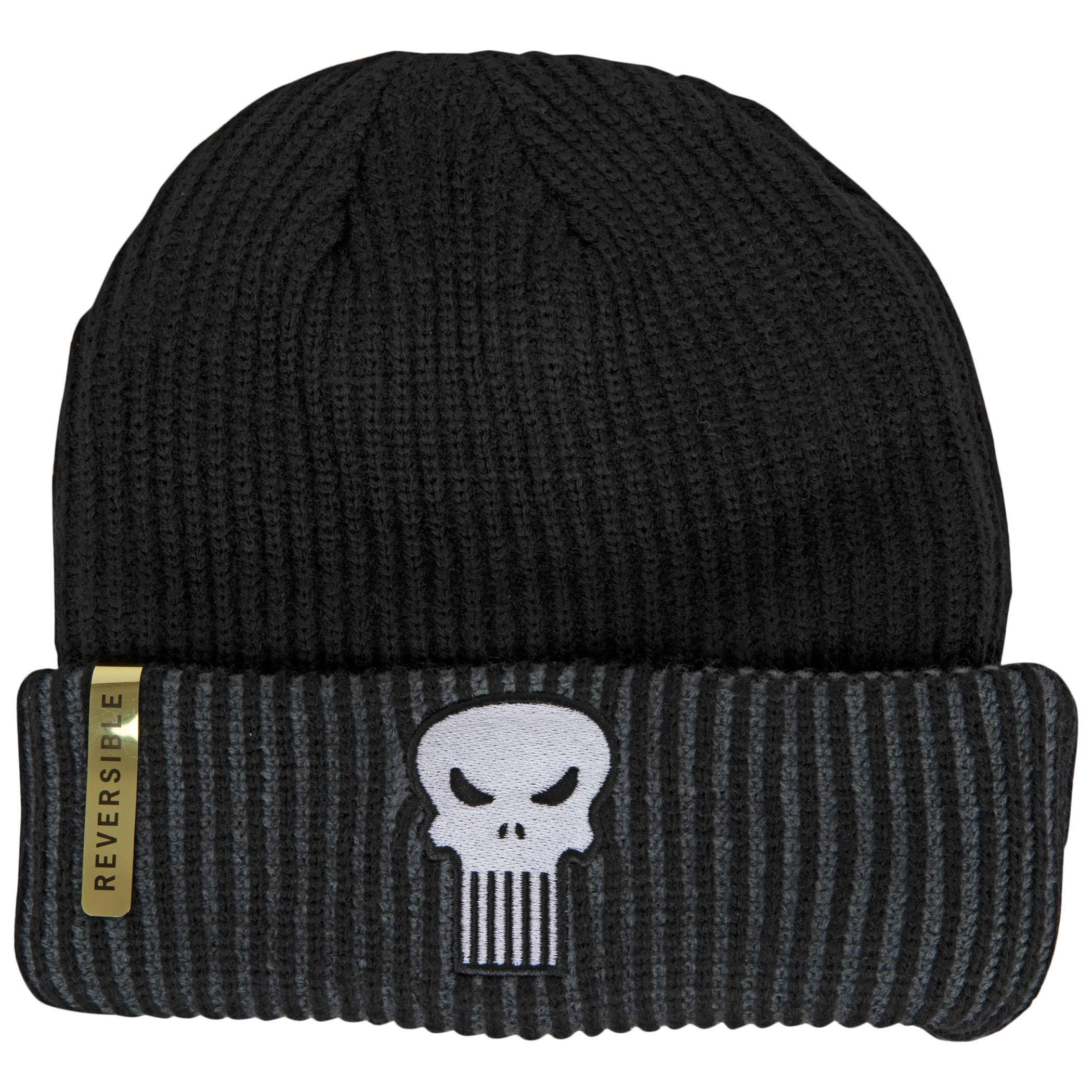 Marvel The Punisher Cuffed Reversible Beanie, Black