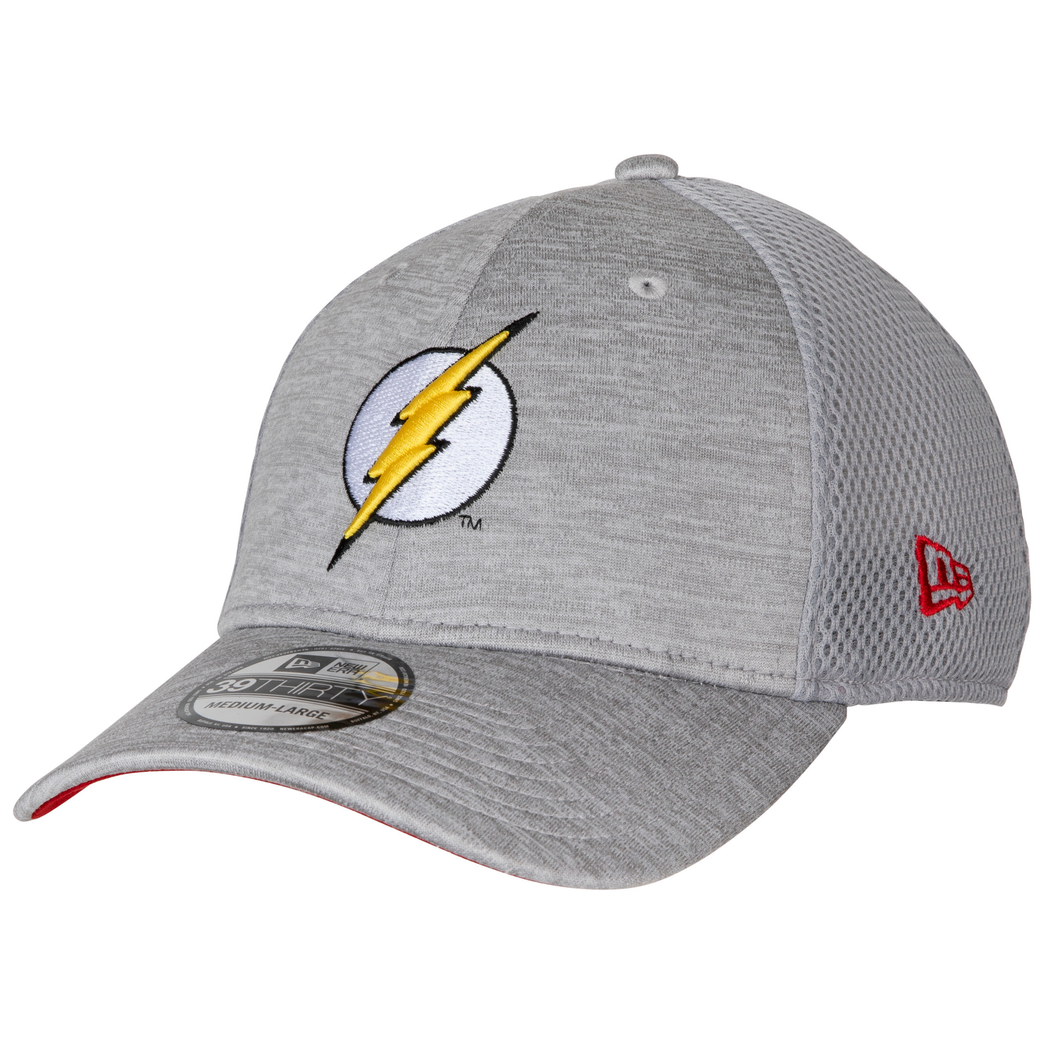 The Flash Symbol Grey Shadow Tech New Era 39Thirty Fitted Hat, Grey