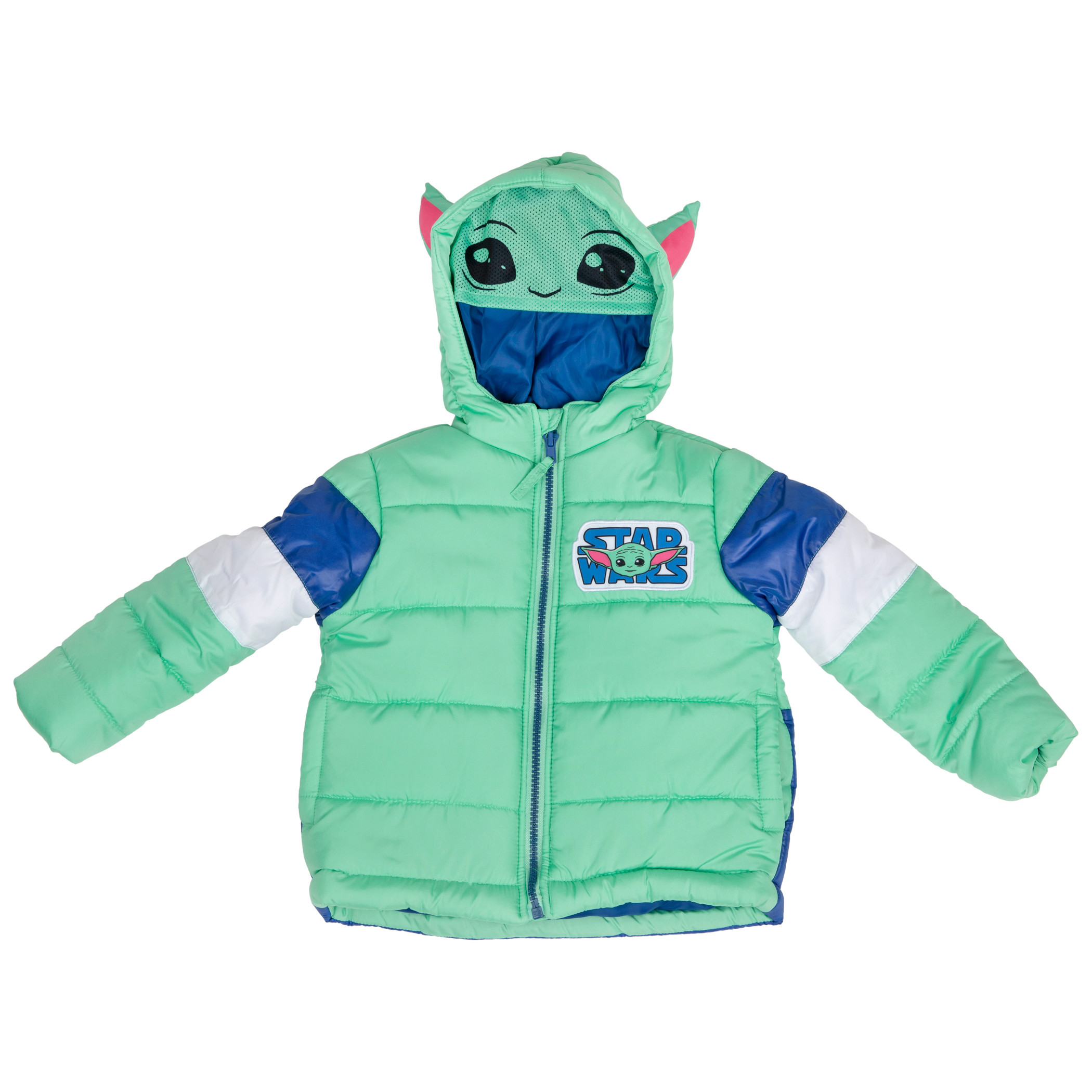 Star Wars The Mandalorian The Child Grogu Costume Puffy Kids Jacket, Green