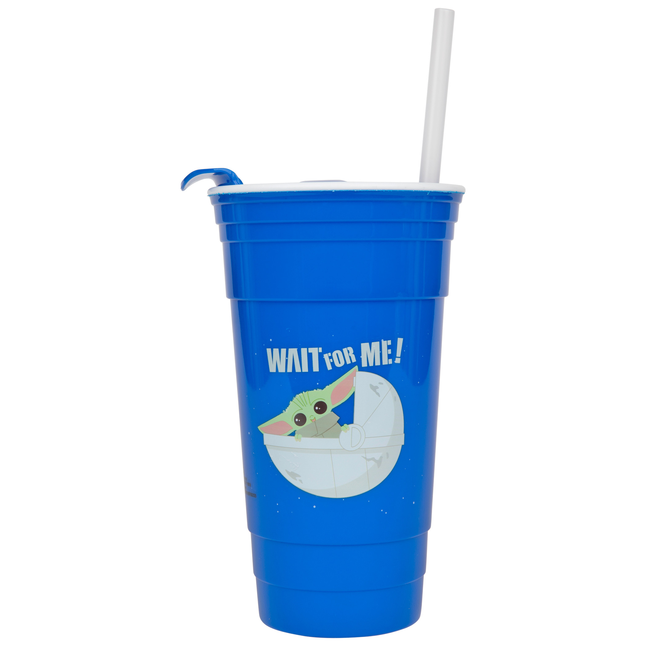 Star Wars The Child Grogu 32oz Plastic Party Cup with Lid and Straw, Blue