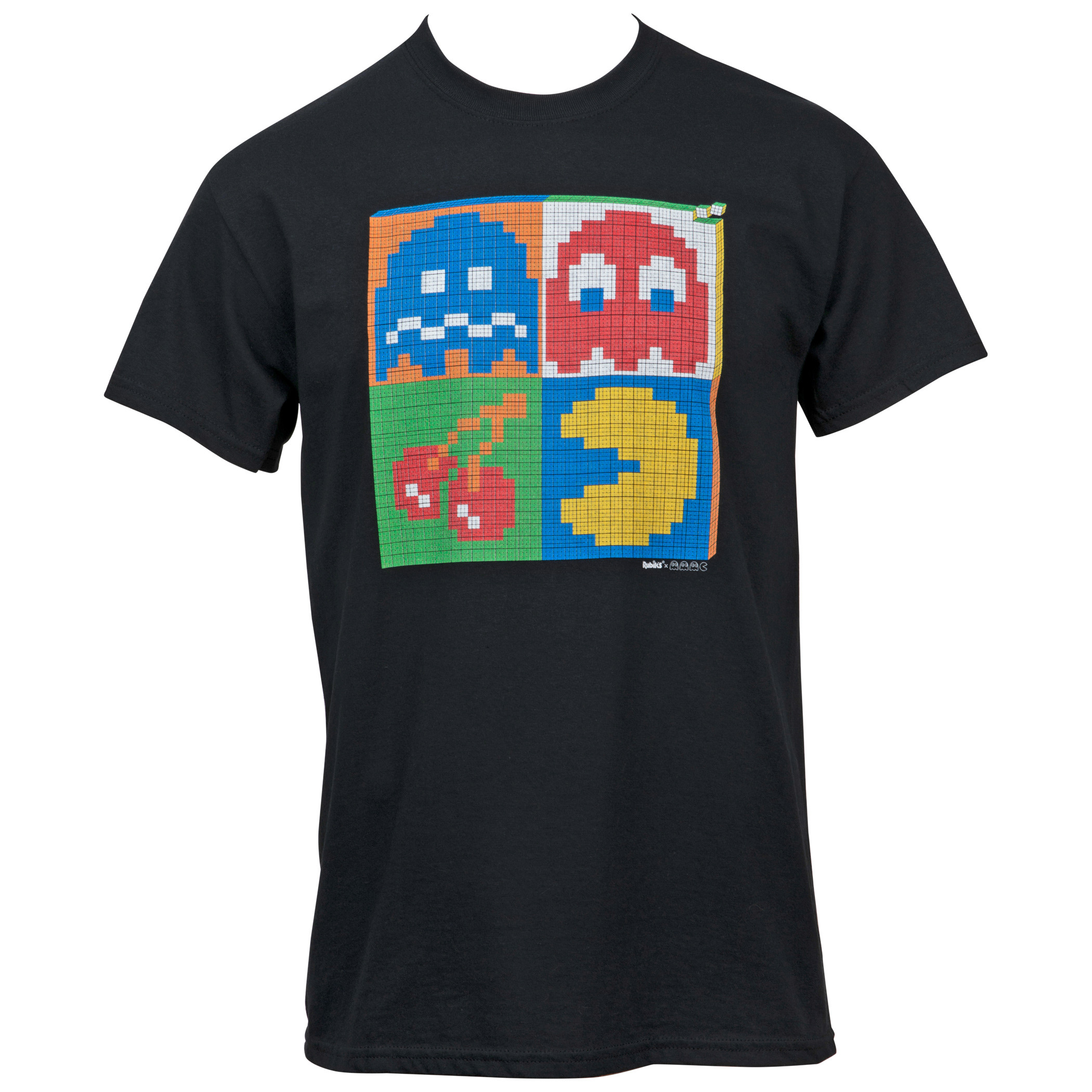 Pac-Man 8-Bit Character Ghost and Fruit T-Shirt, Multi-Color