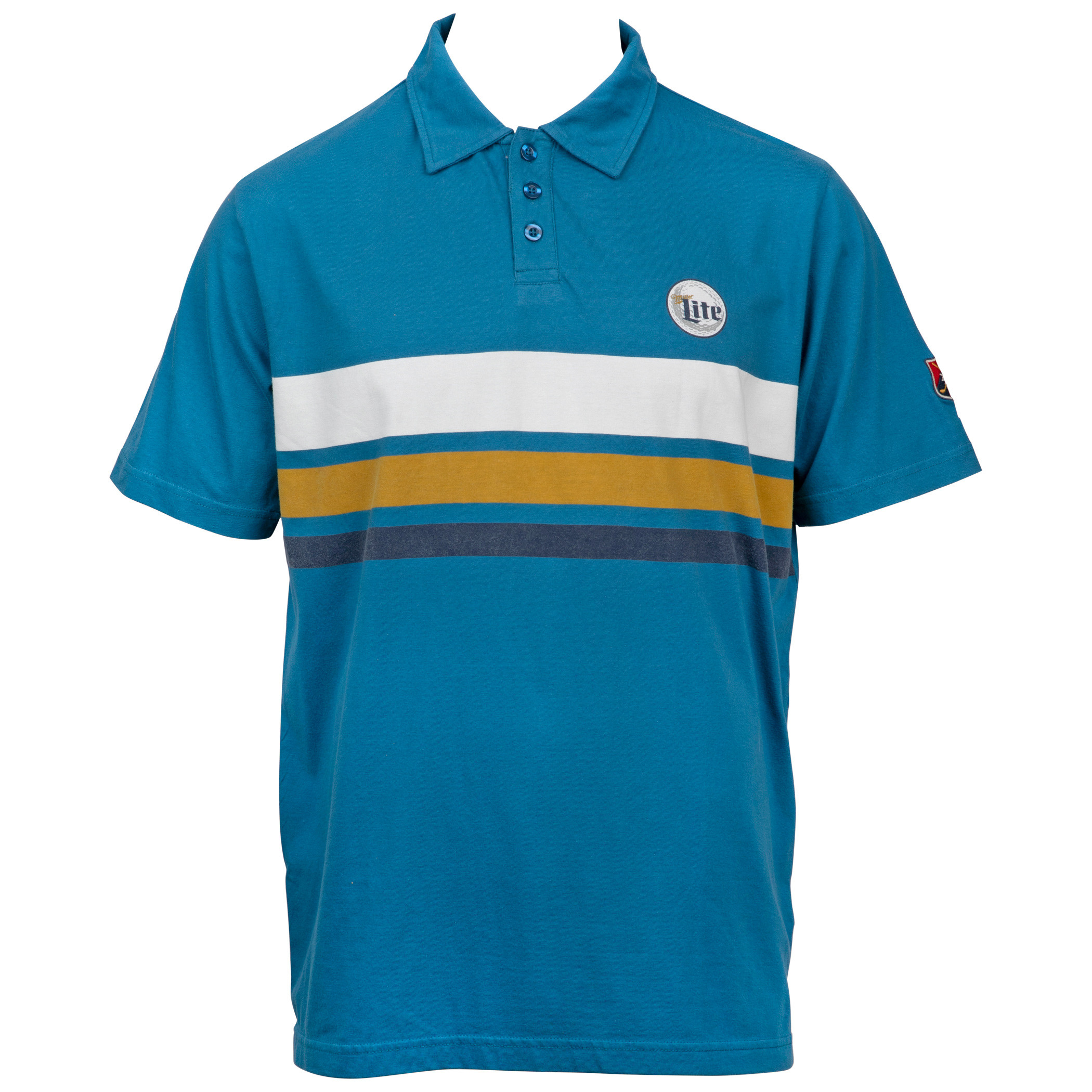 Miller Lite Beer Logo Stripes Polo Shirt