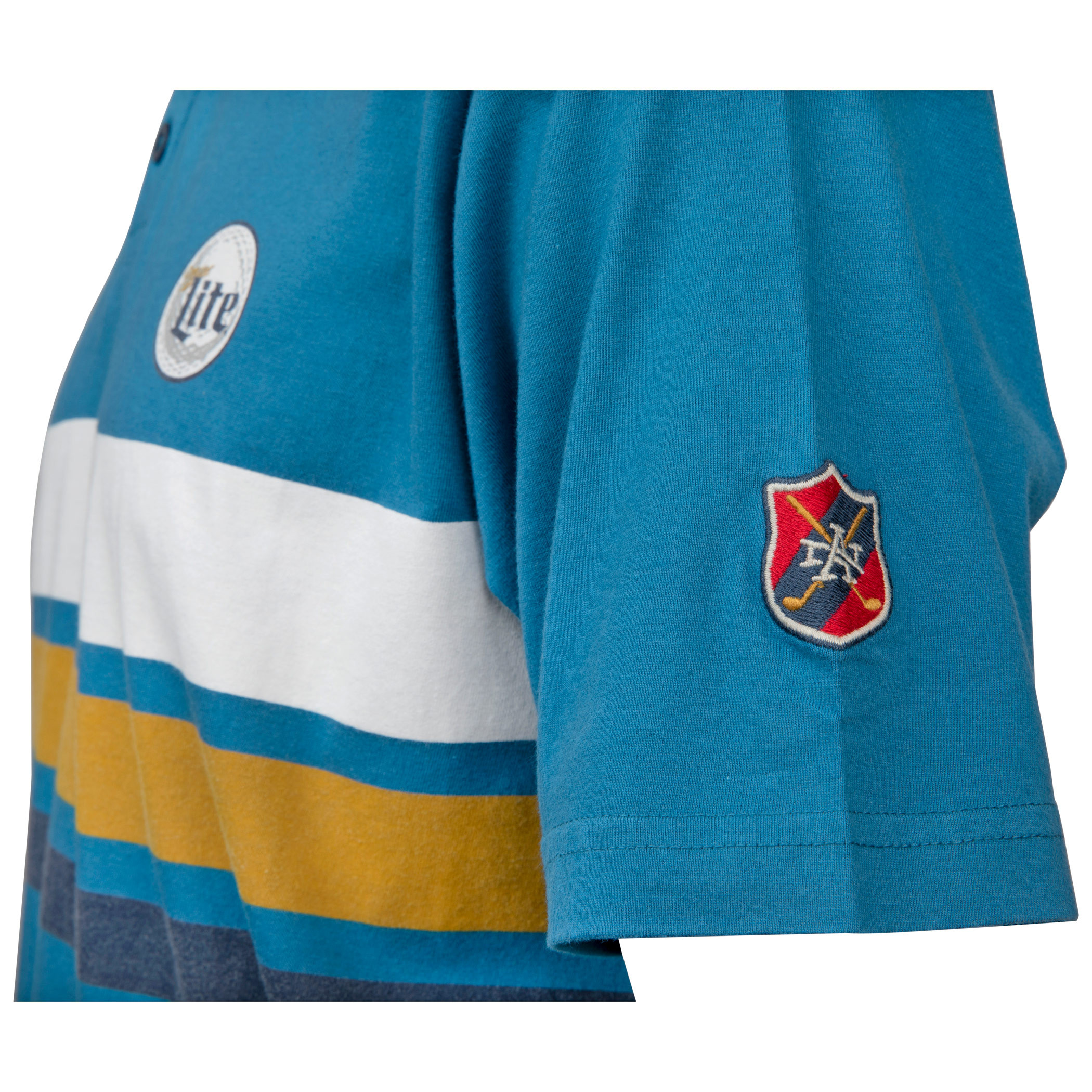 Miller Lite Beer Logo Stripes Polo Shirt