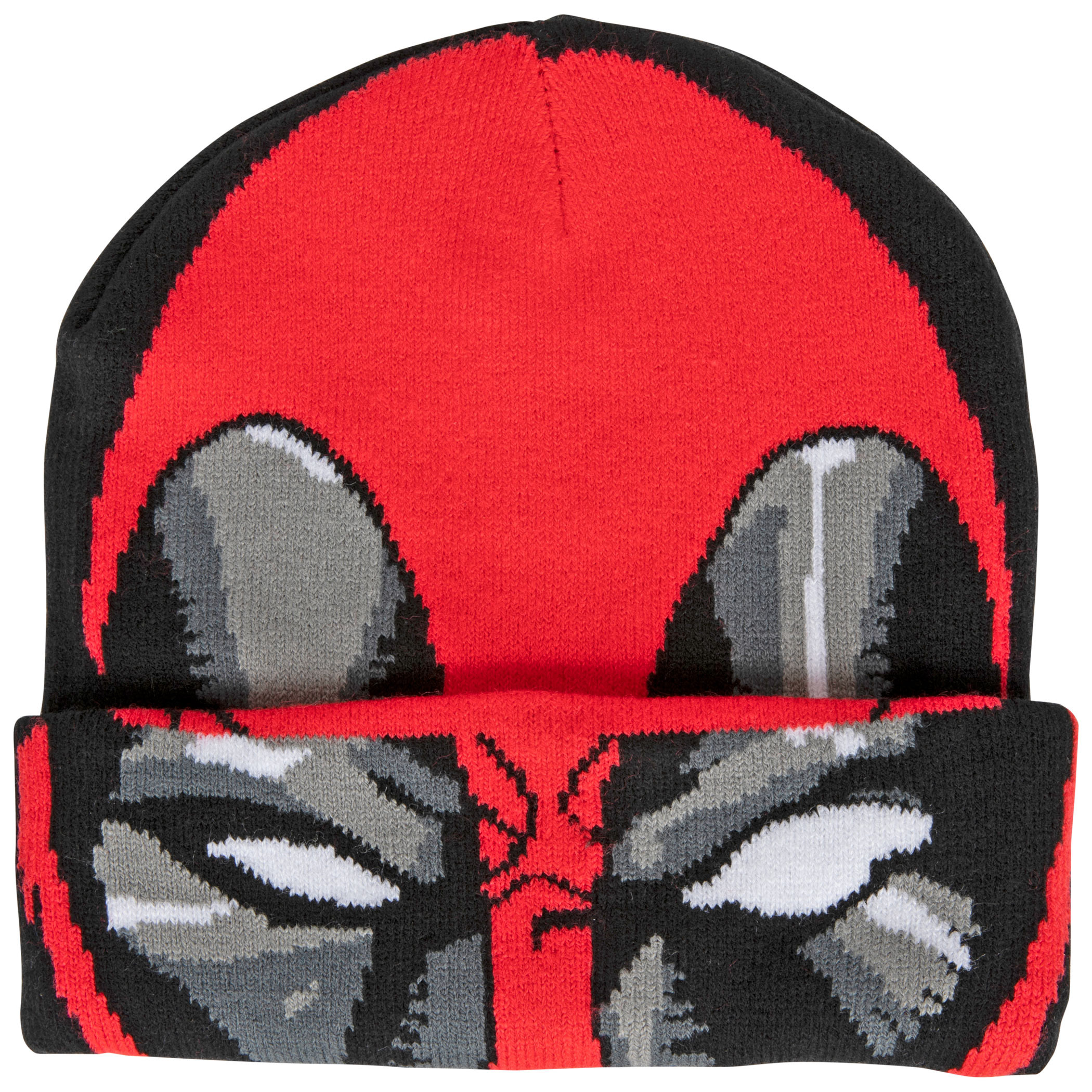 Deadpool Face Costume Pull Down Mask Beanie, Red