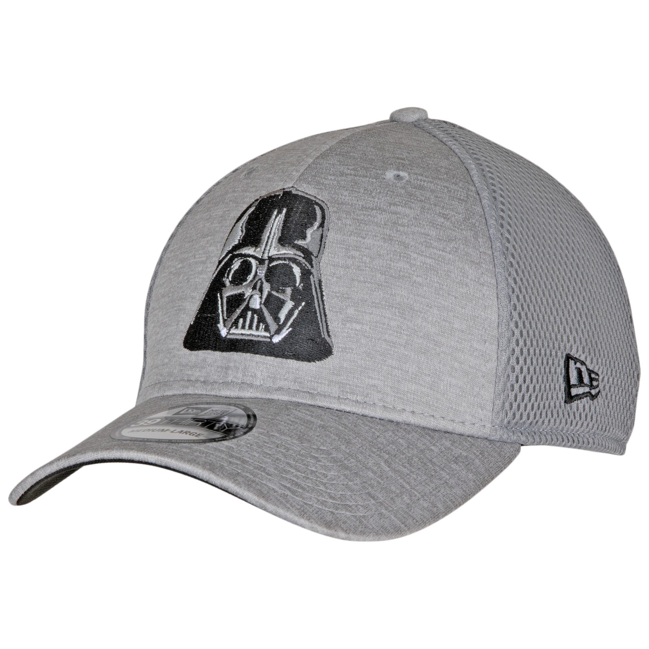Star Wars Darth Vader Head Shadow Tech New Era 39Thirty Fitted Hat, Grey