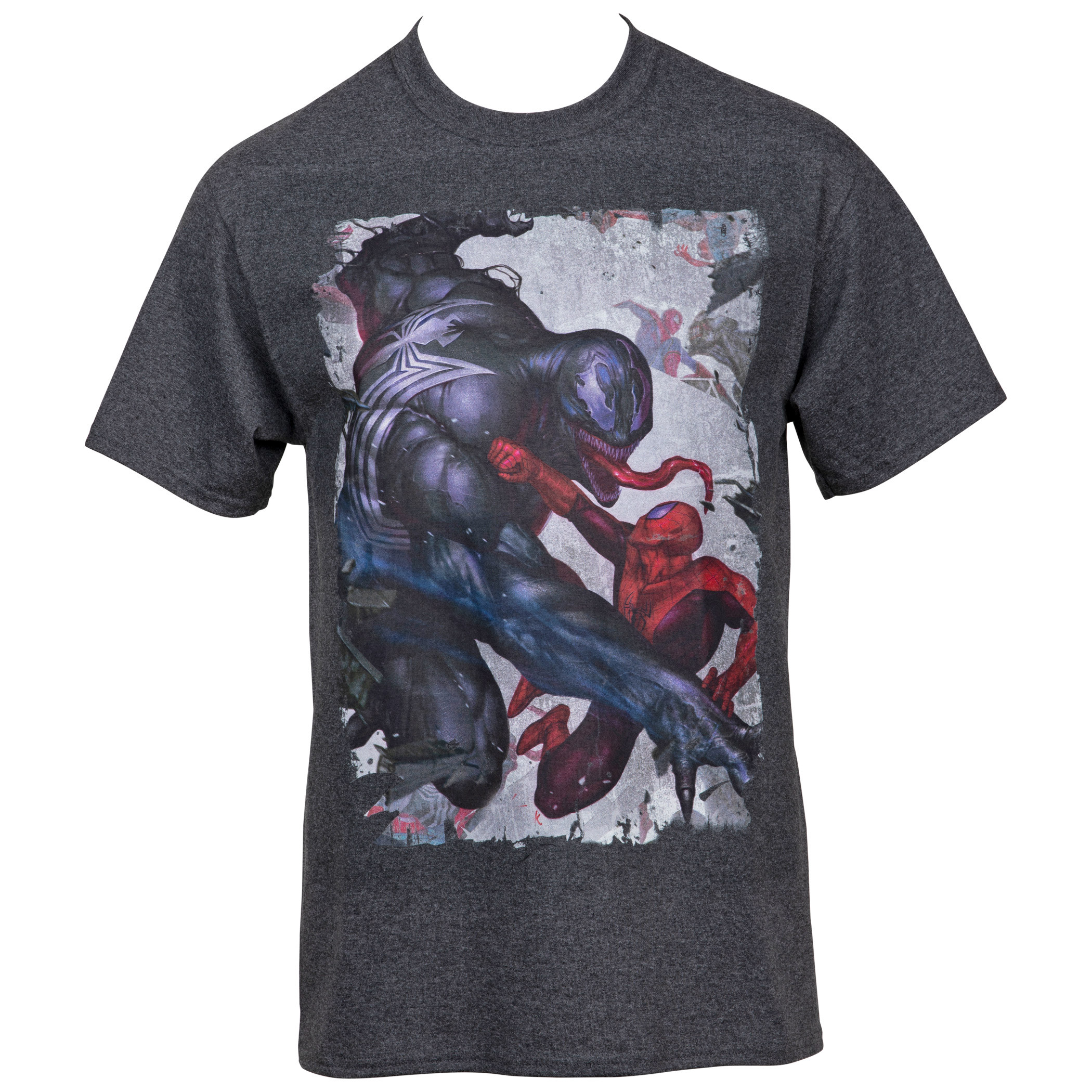 Spider-Man VS Venom Torn Comic Page T-Shirt, White